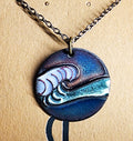 Necklace: Copper wire cloisonne enamel 1 inch CLN9