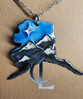 necklace: Cloisonne enamel with fine sliver and copper. State of AK 1.5x1.25 in CL N6