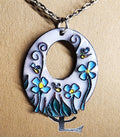 Necklace:  Forget me not spring scene inspired by children's literature CL N7