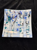 #213 birch trees glass plate