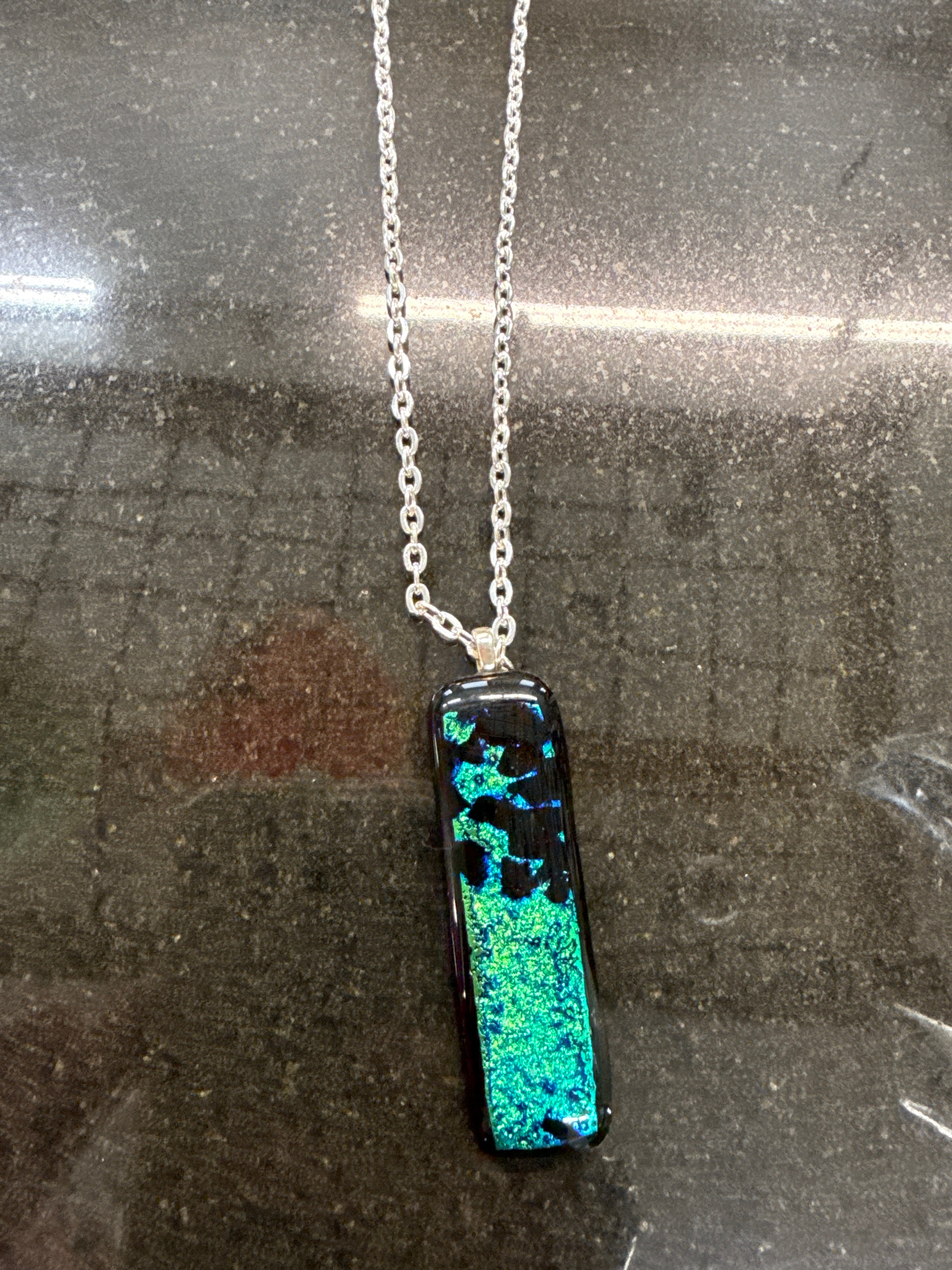 #98 Rectangle Dichroic Pendant