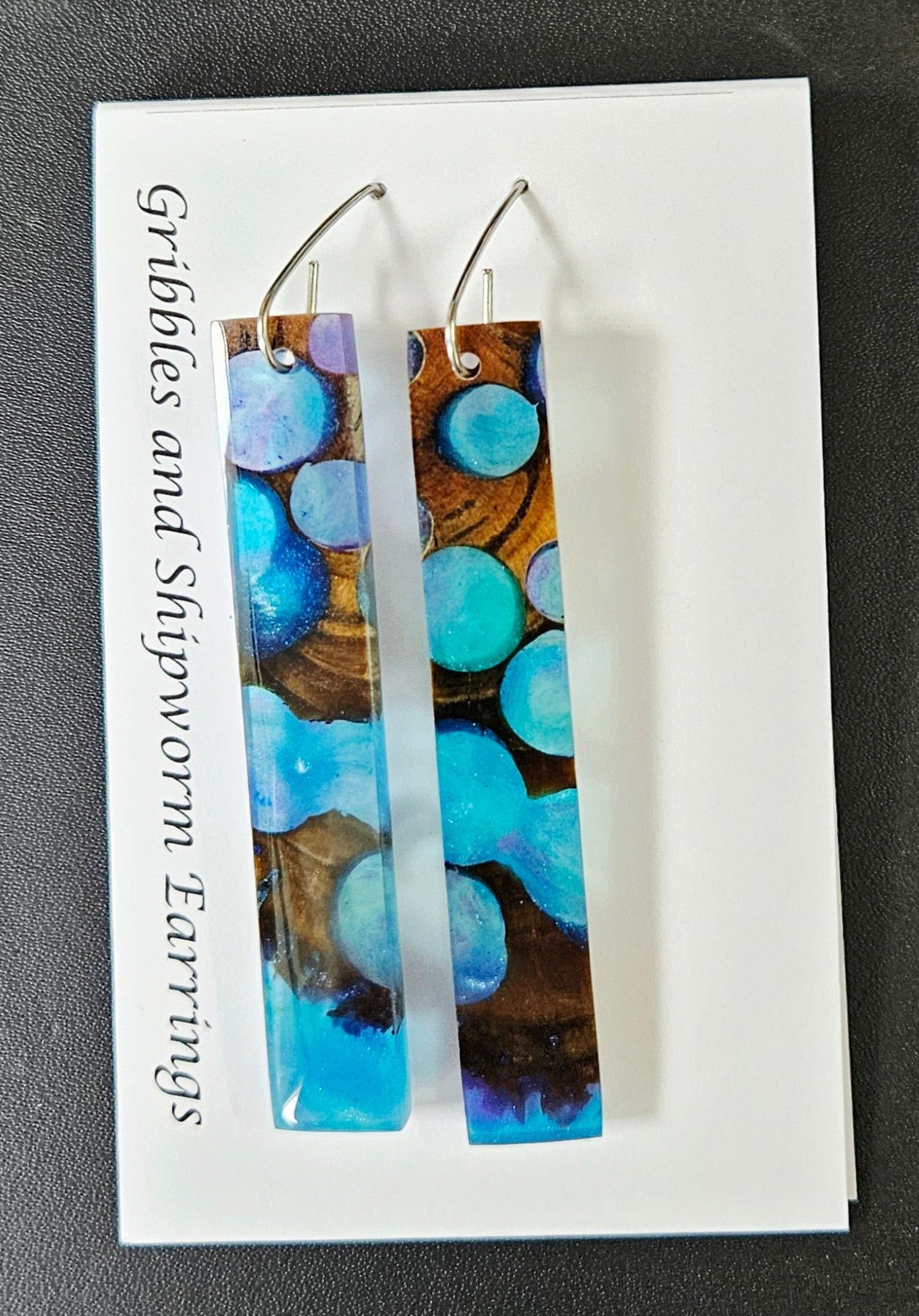 Alaskan Made Gribbles and ship worm resin cast Earrings