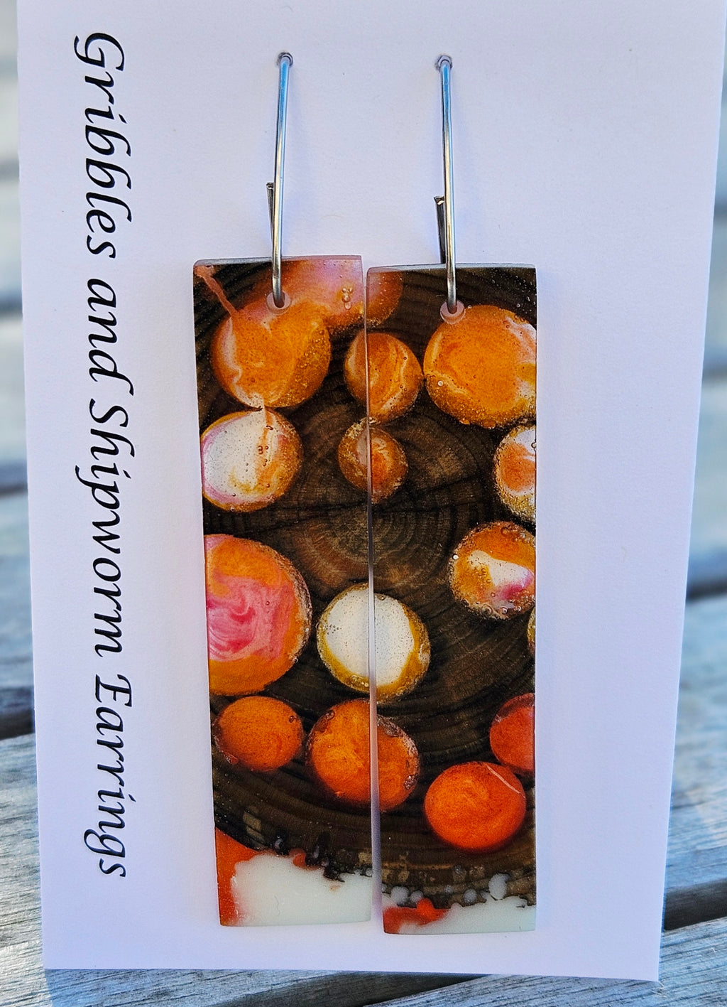 Alaskan Made Gribbles and ship worm resin cast Earrings