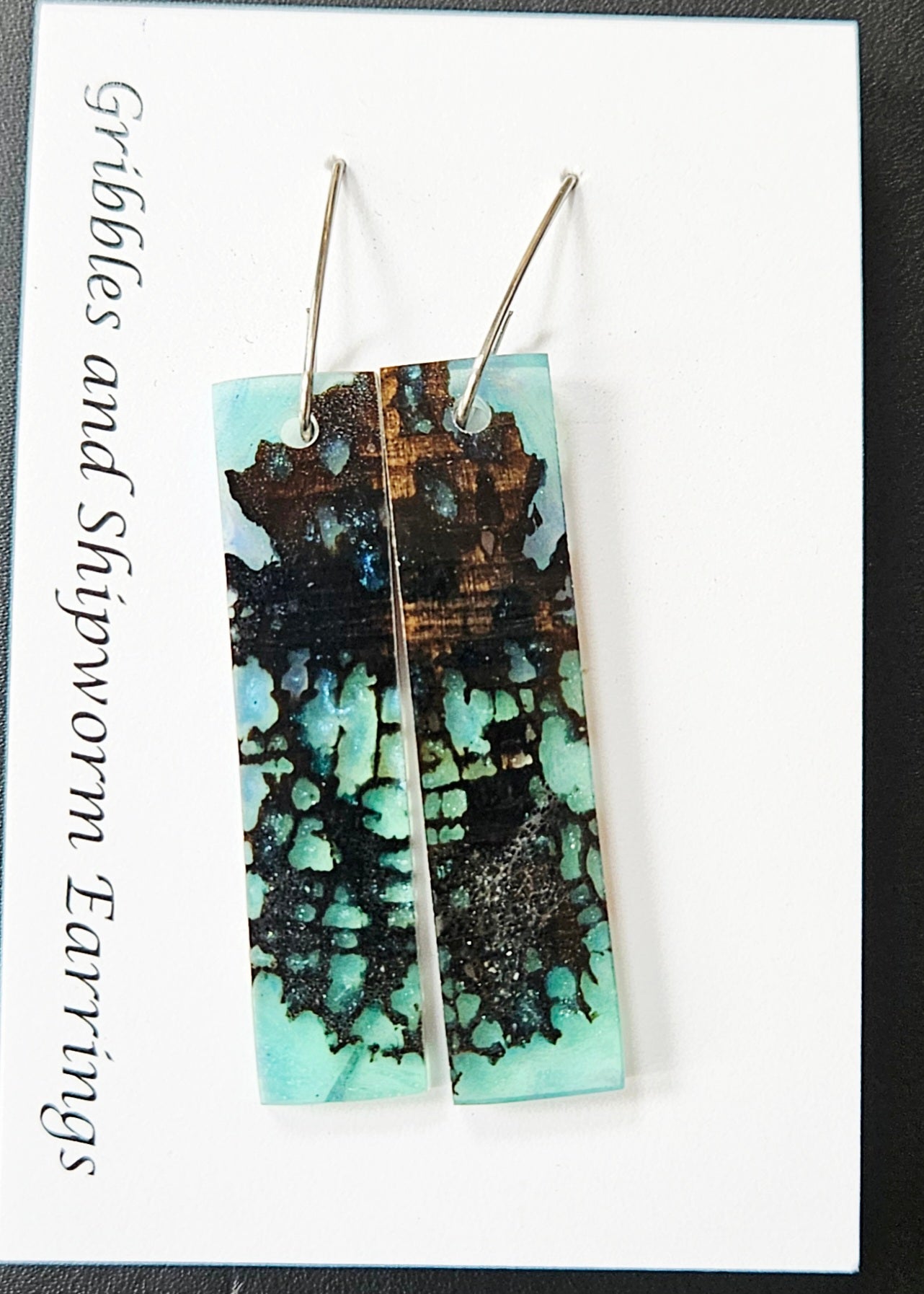 Alaskan Made Gribbles and ship worm resin cast Earrings