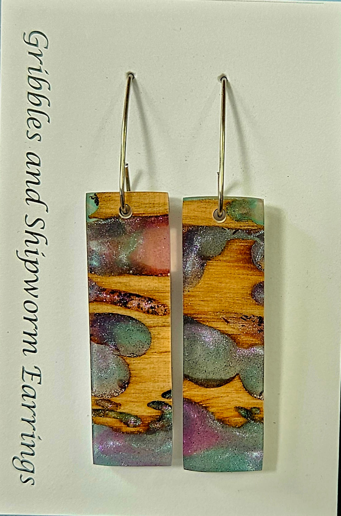 Alaskan Made Gribbles and ship worm resin cast Earrings
