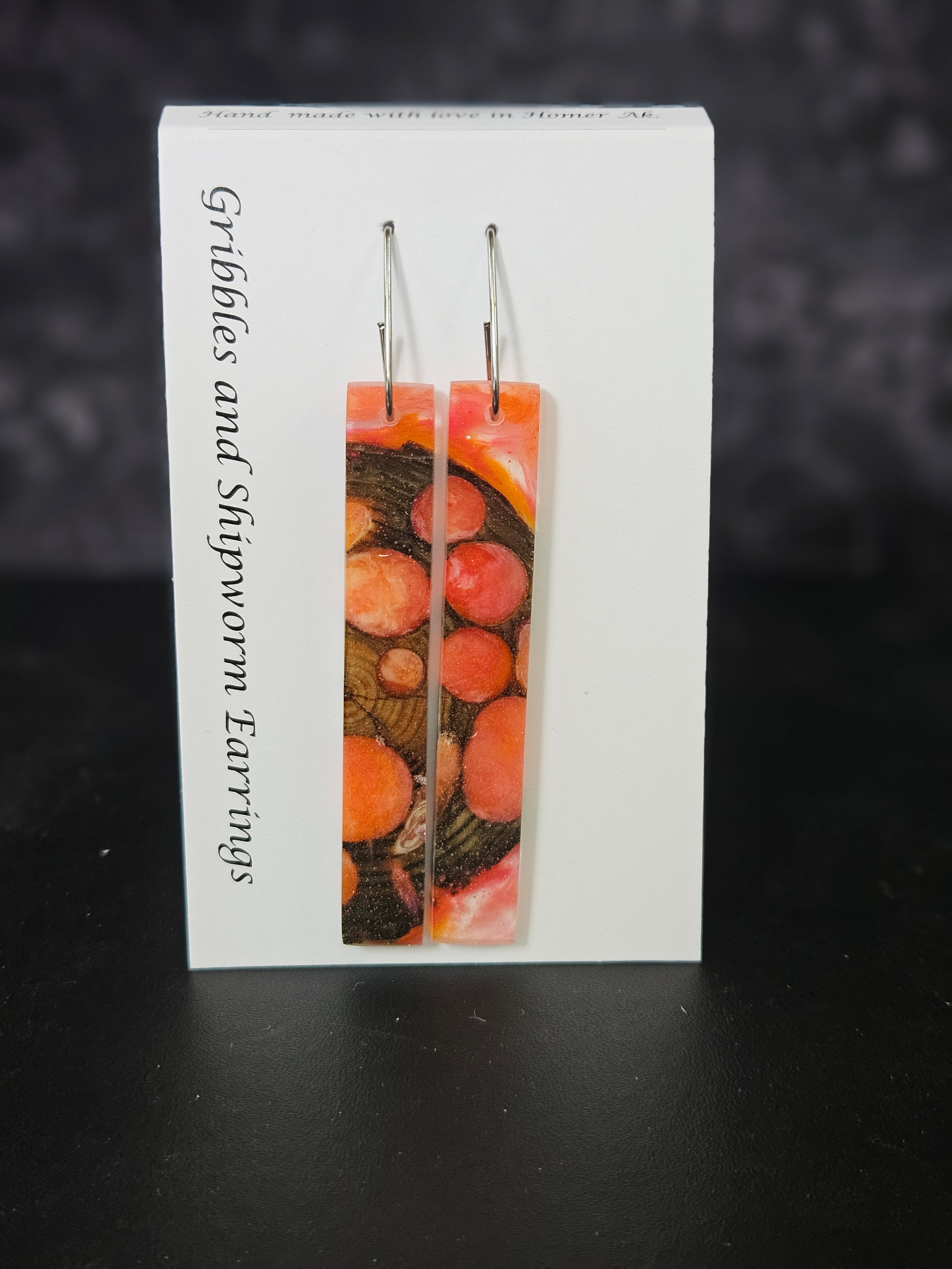Alaskan Made Gribbles and ship worm resin cast Earrings