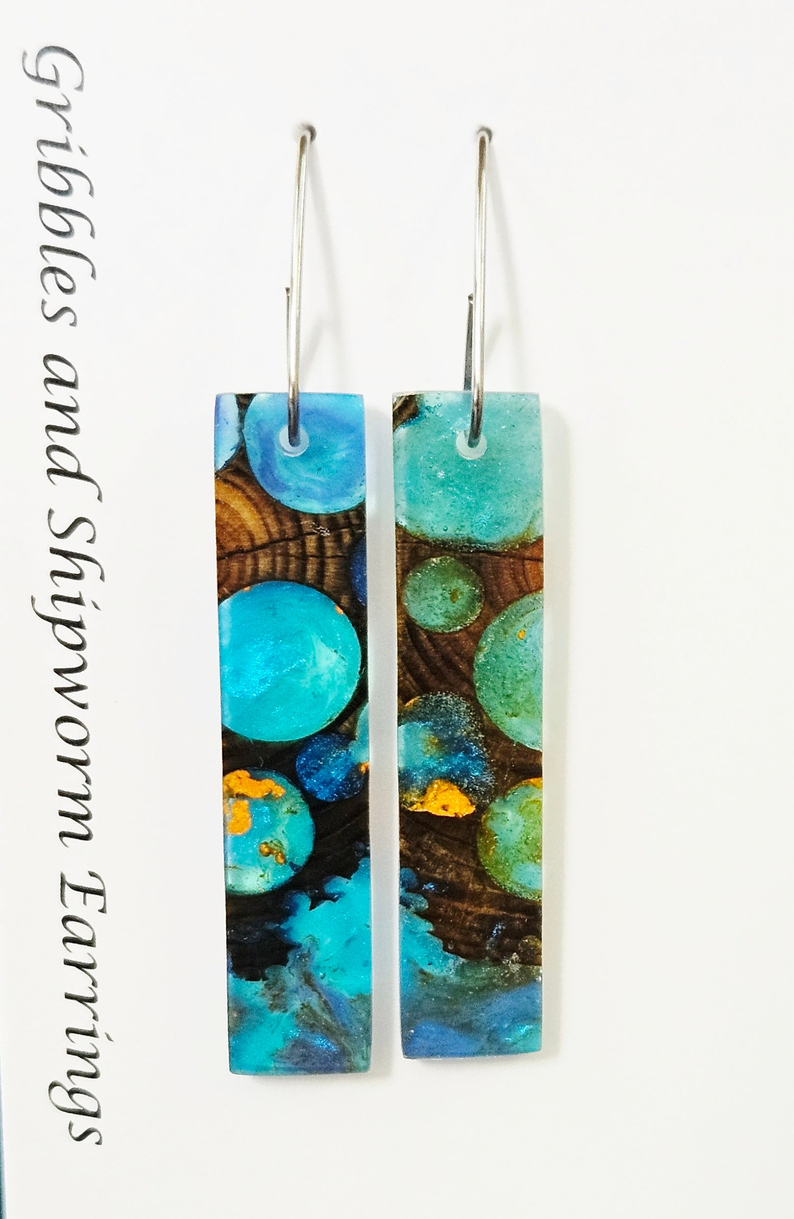 Alaskan Made Gribbles and ship worm resin cast Earrings