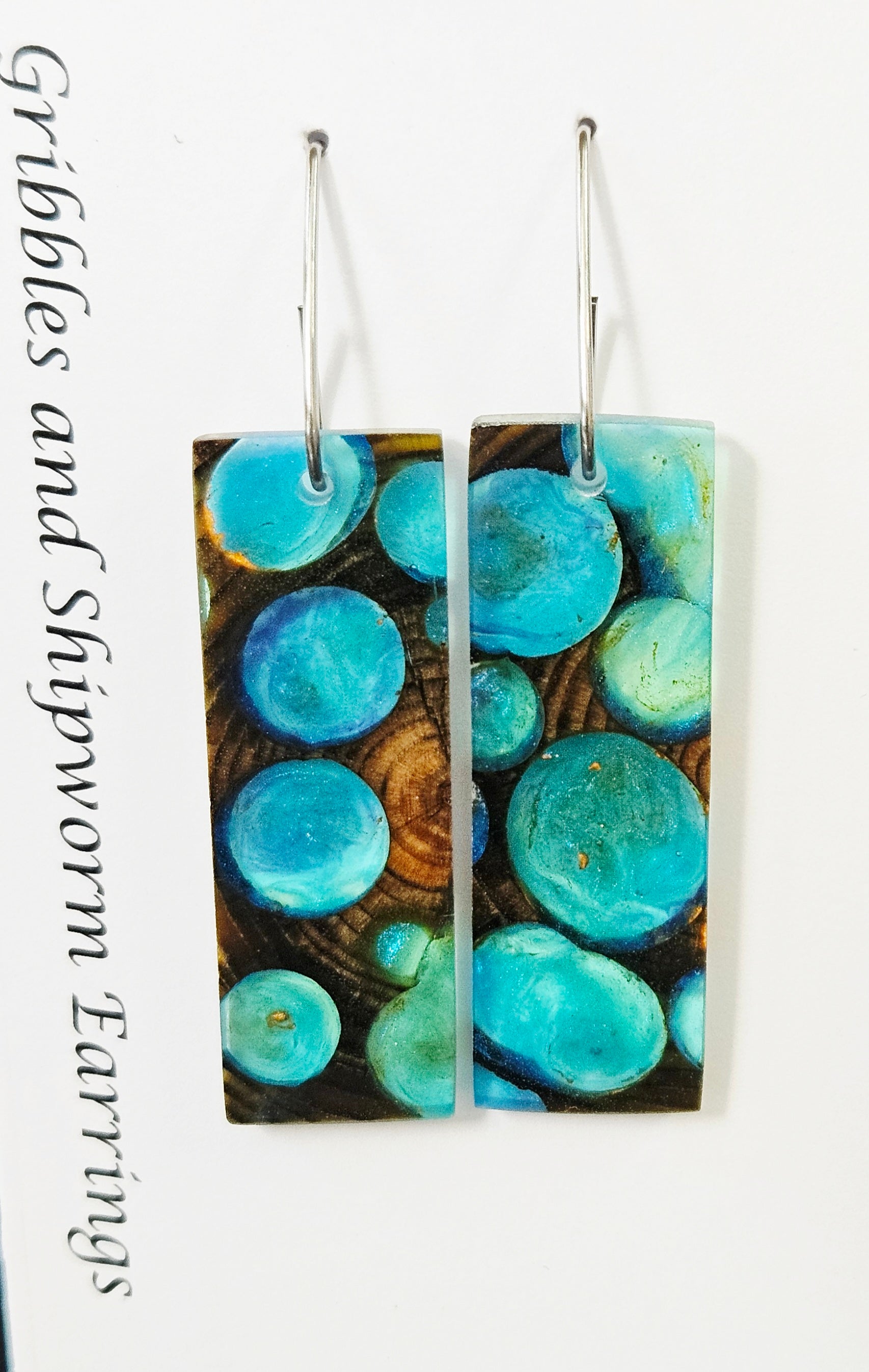Alaskan Made Gribbles and ship worm resin cast Earrings