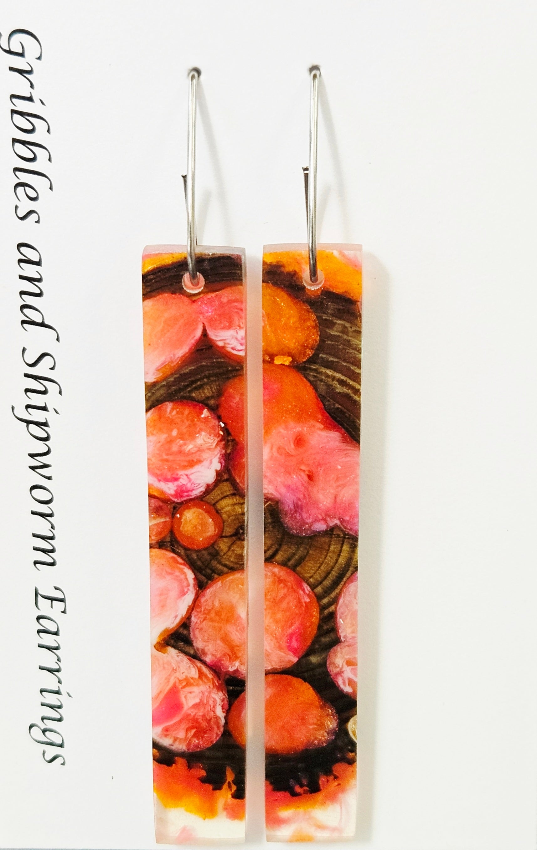 Alaskan Made Gribbles and ship worm resin cast Earrings