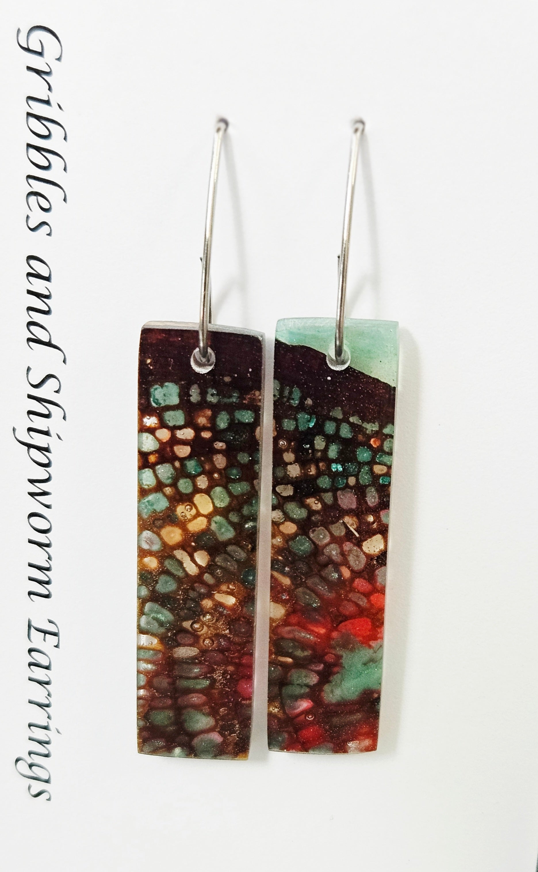 Alaskan Made Gribbles and ship worm resin cast Earrings