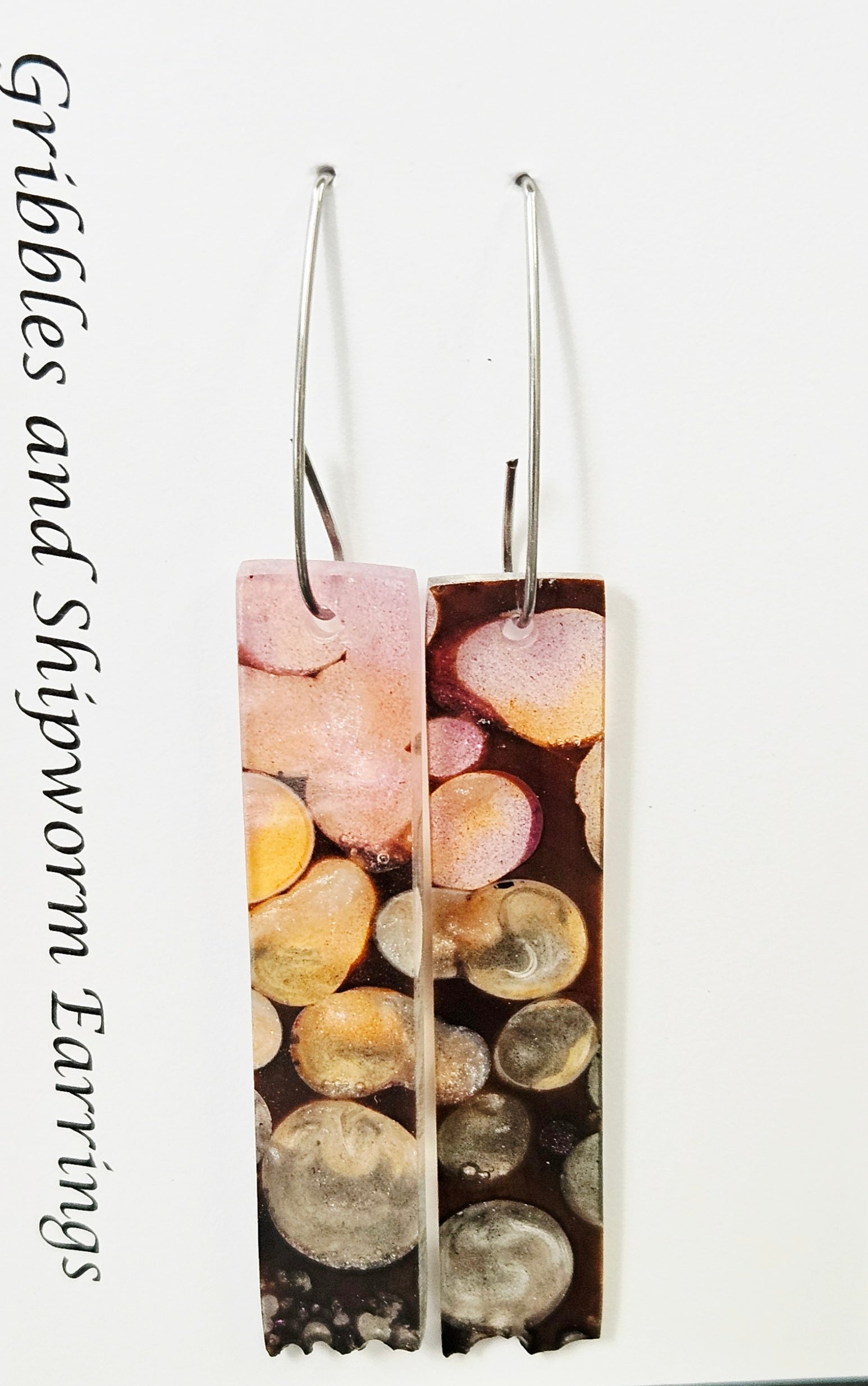 Alaskan Made Gribbles and ship worm resin cast Earrings