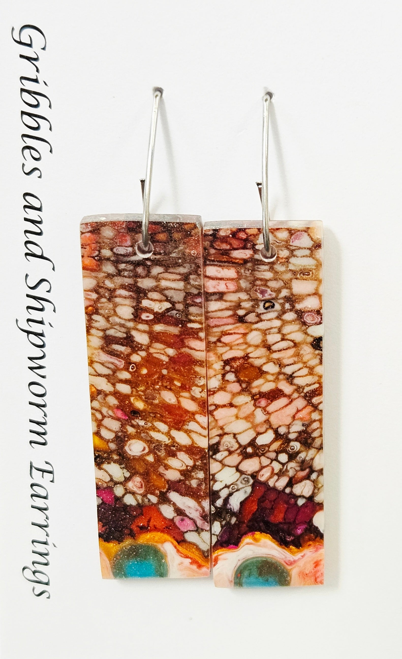 Alaskan Made Gribbles and ship worm resin cast Earrings