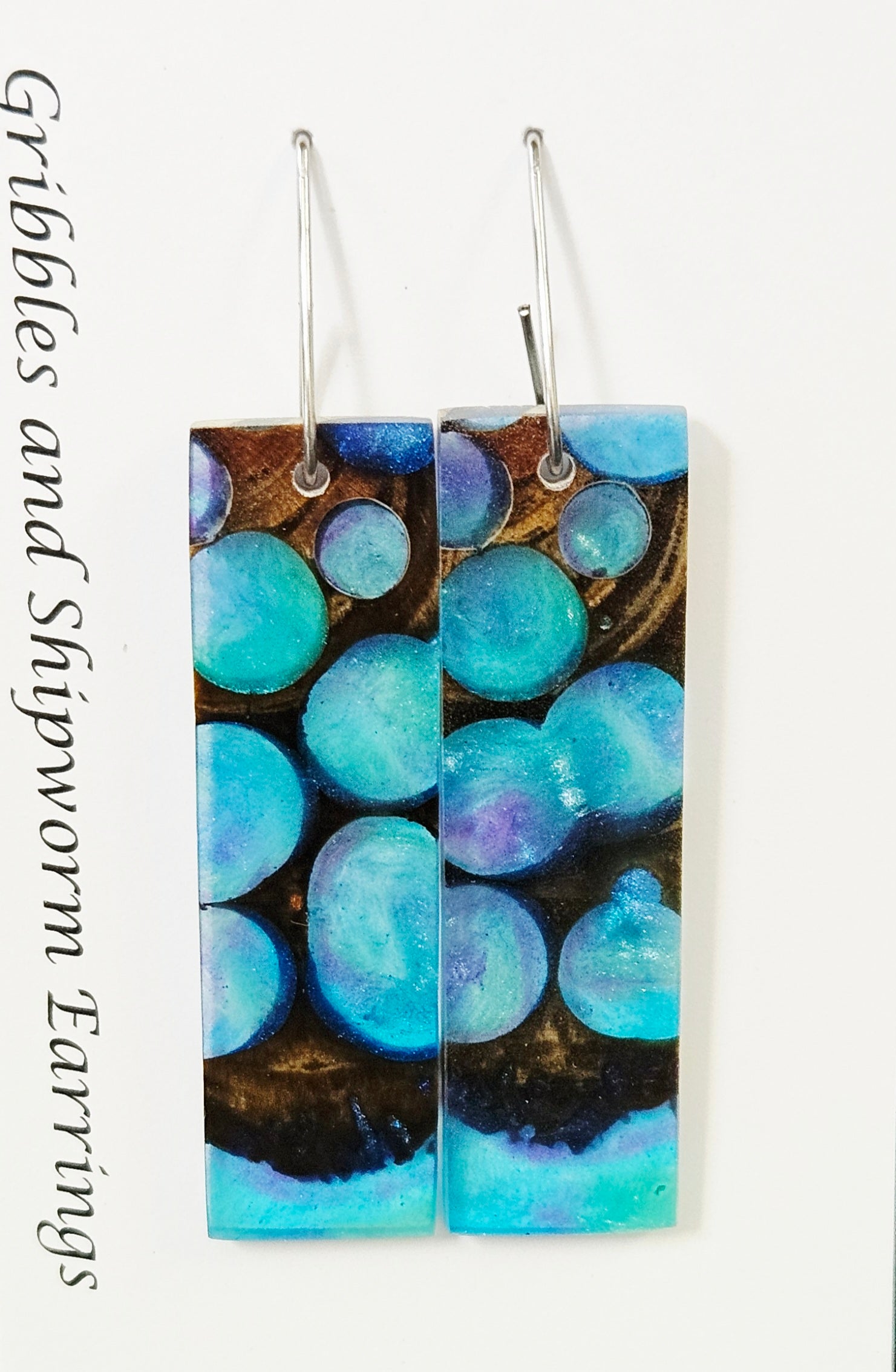 Alaskan Made Gribbles and ship worm resin cast Earrings