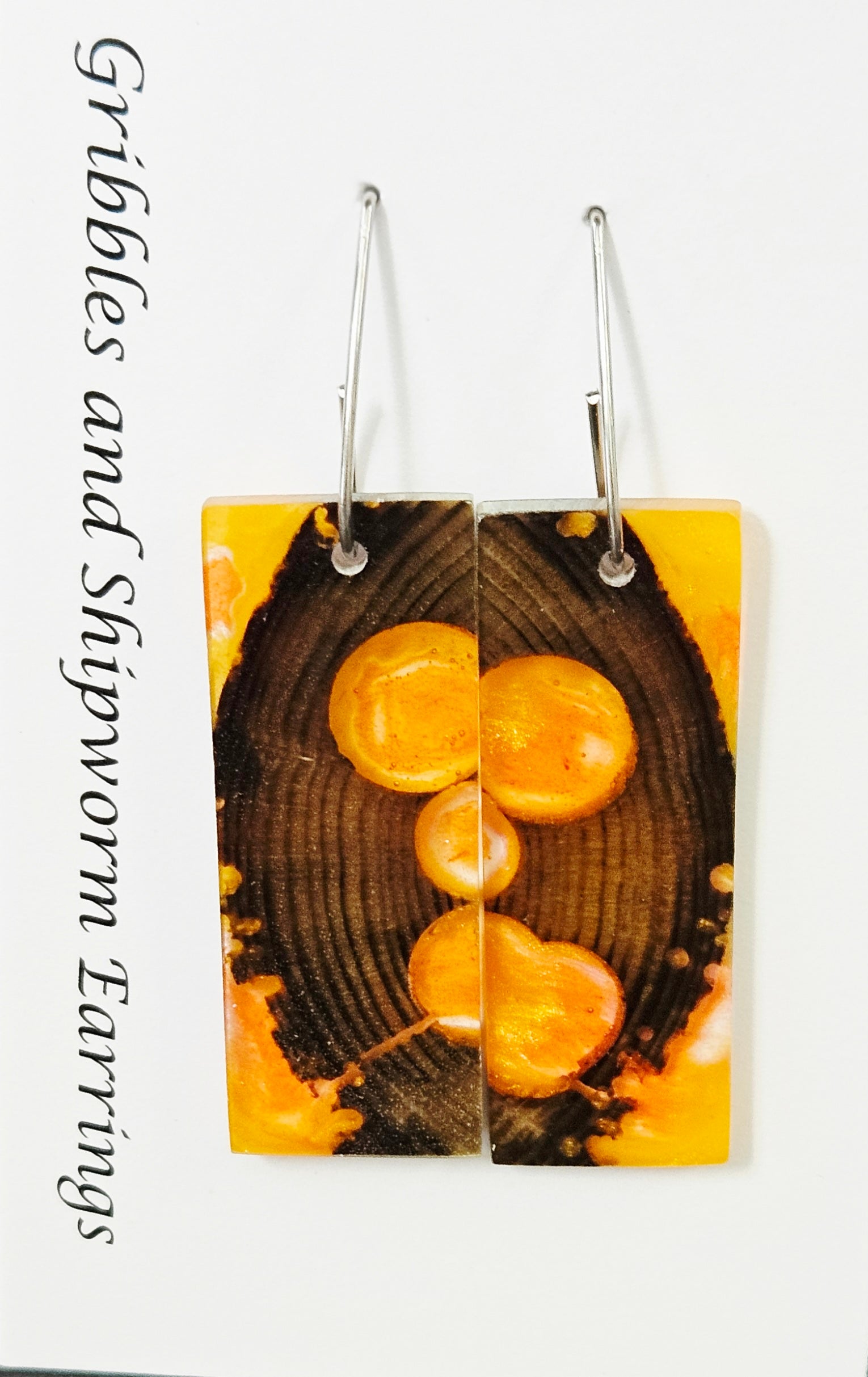 Alaskan Made Gribbles and ship worm resin cast Earrings