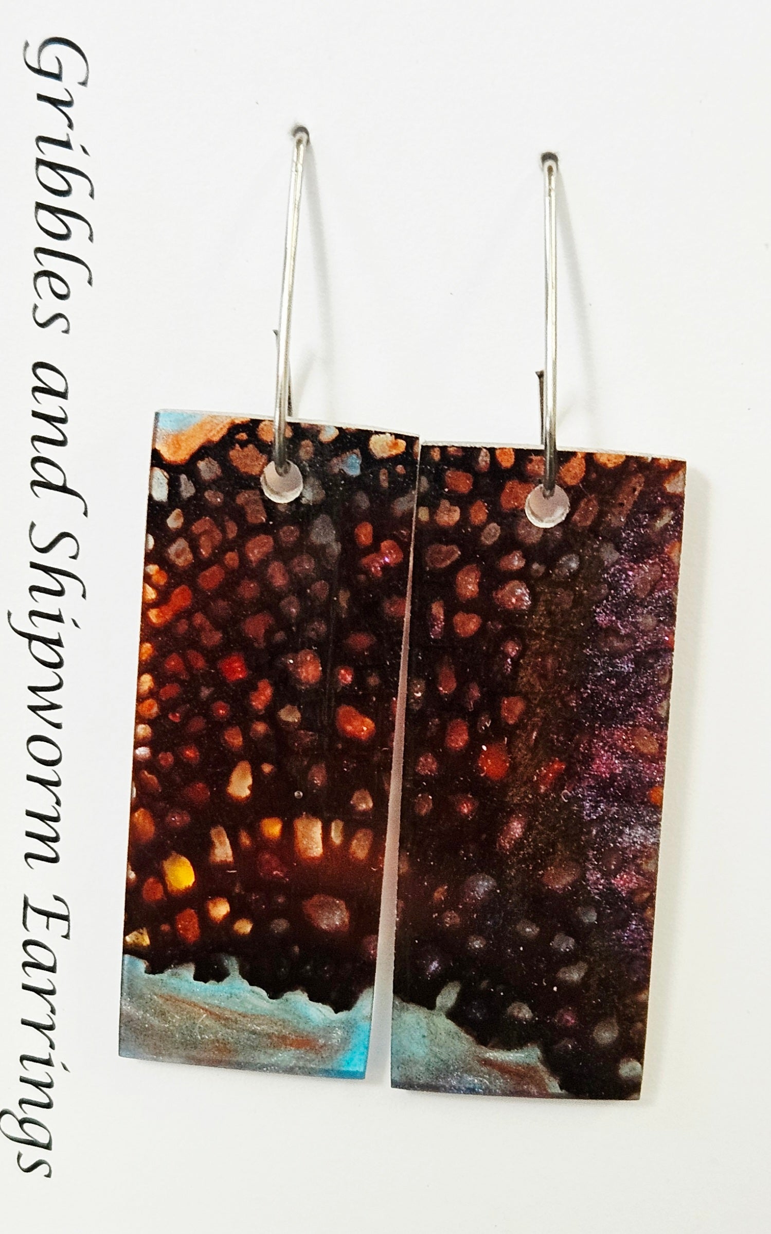 Alaskan Made Gribbles and ship worm resin cast Earrings