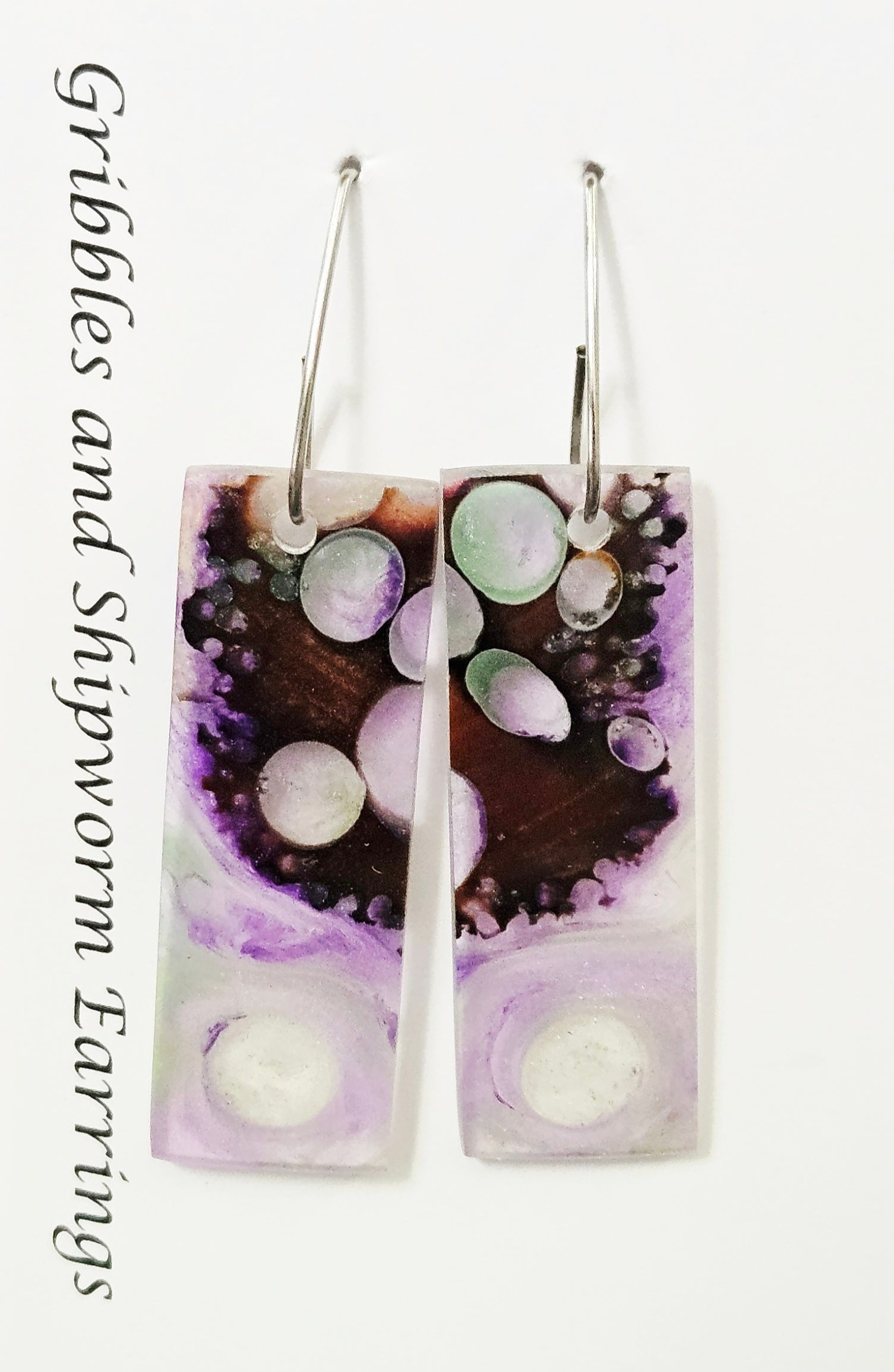 Alaskan Made Gribbles and ship worm resin cast Earrings