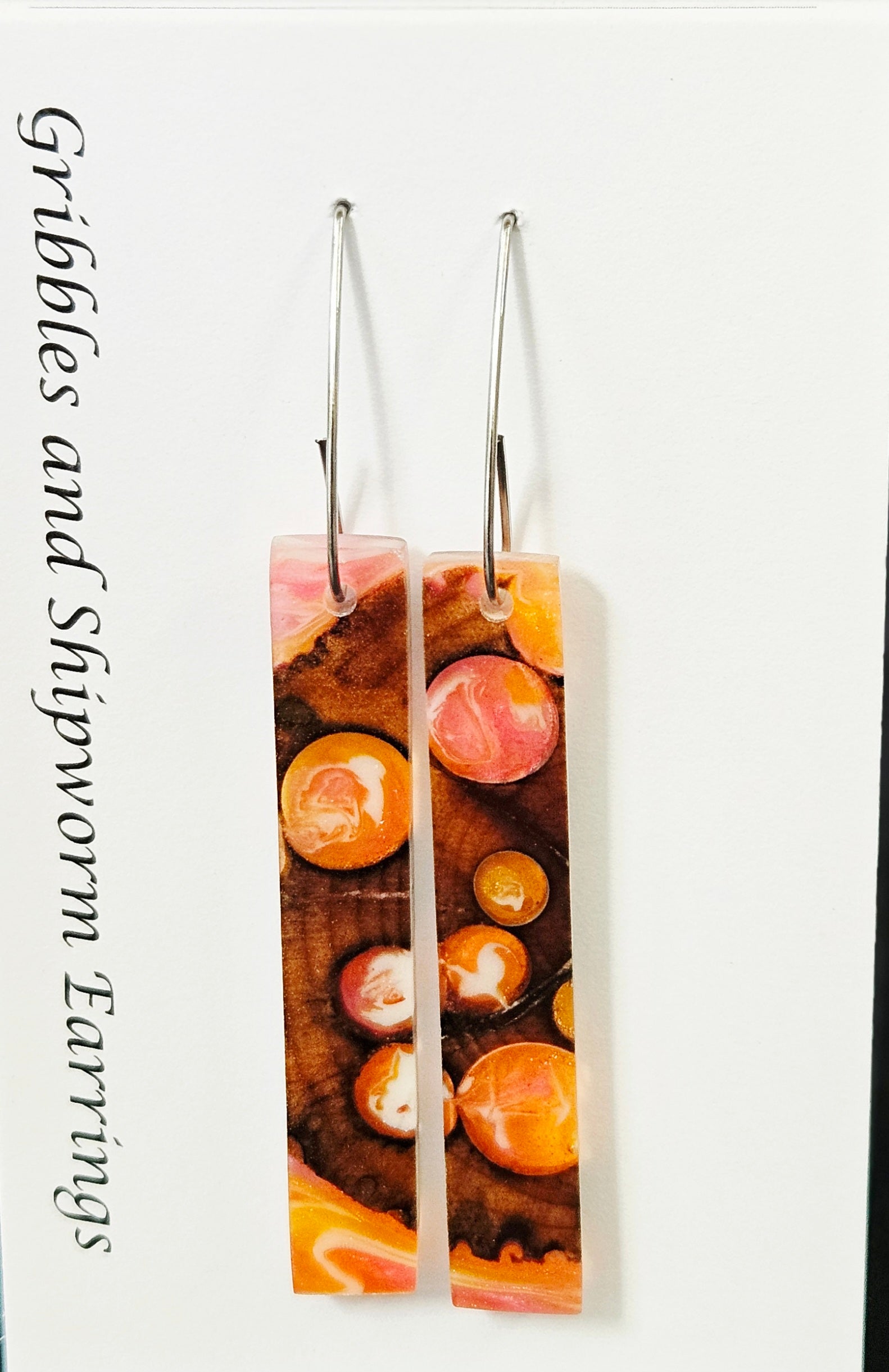 Alaskan Made Gribbles and ship worm resin cast Earrings