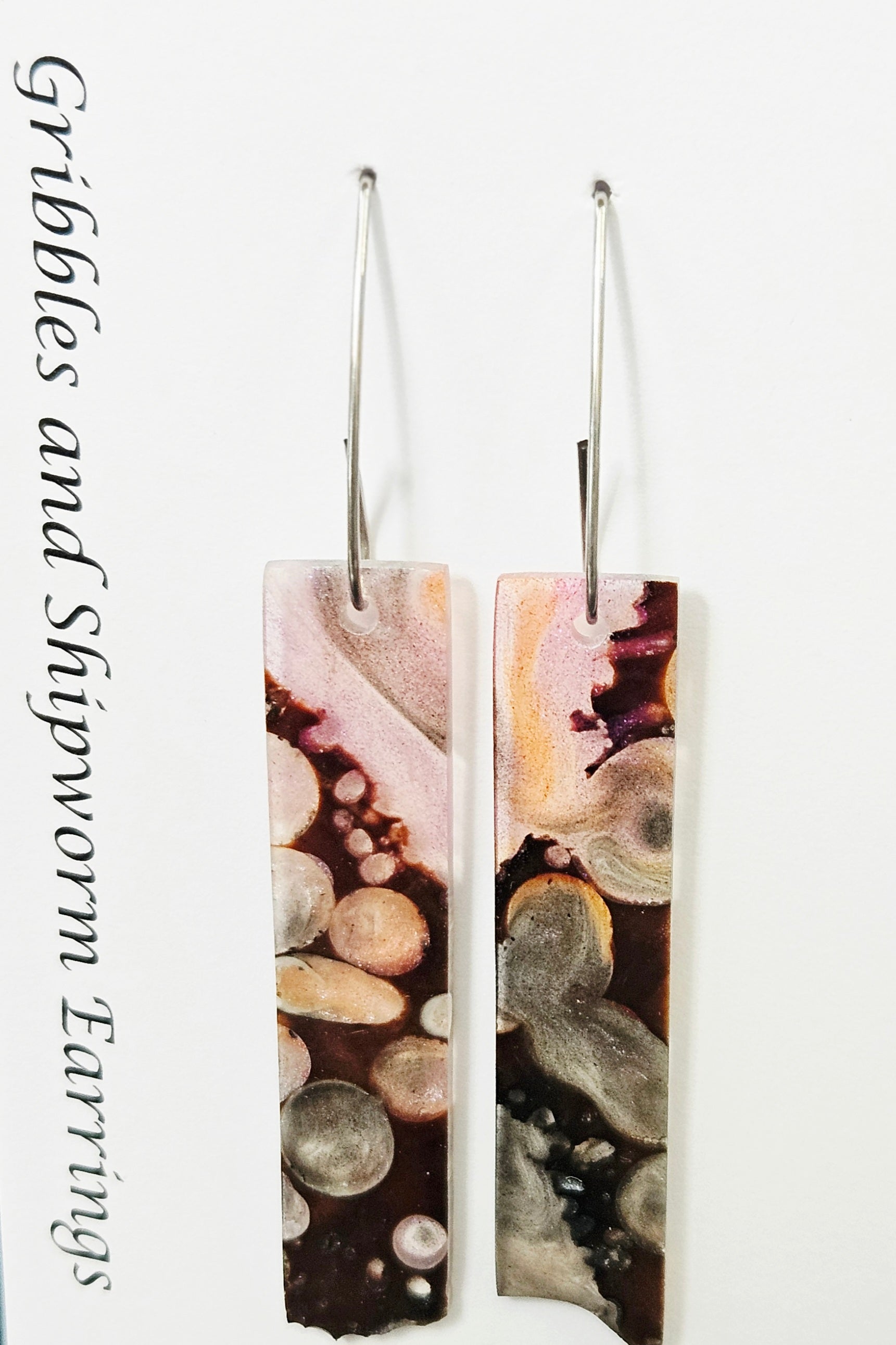 Alaskan Made Gribbles and ship worm resin cast Earrings