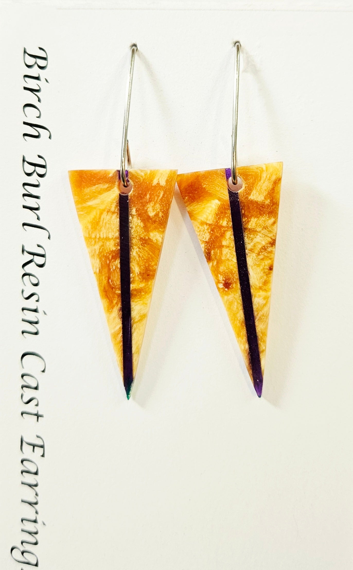 Alaskan Made Birch Burl Resin Cast Earrings