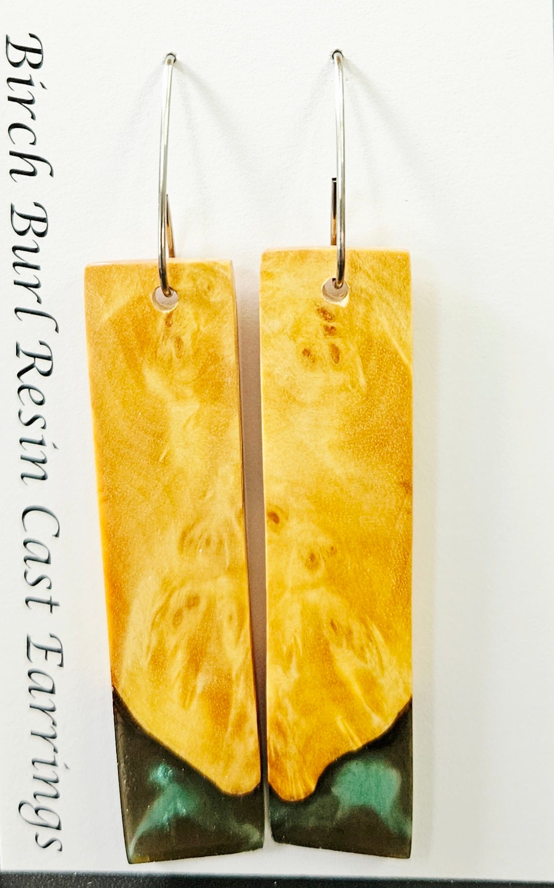 Alaskan Made Birch Burl Resin Cast Earrings