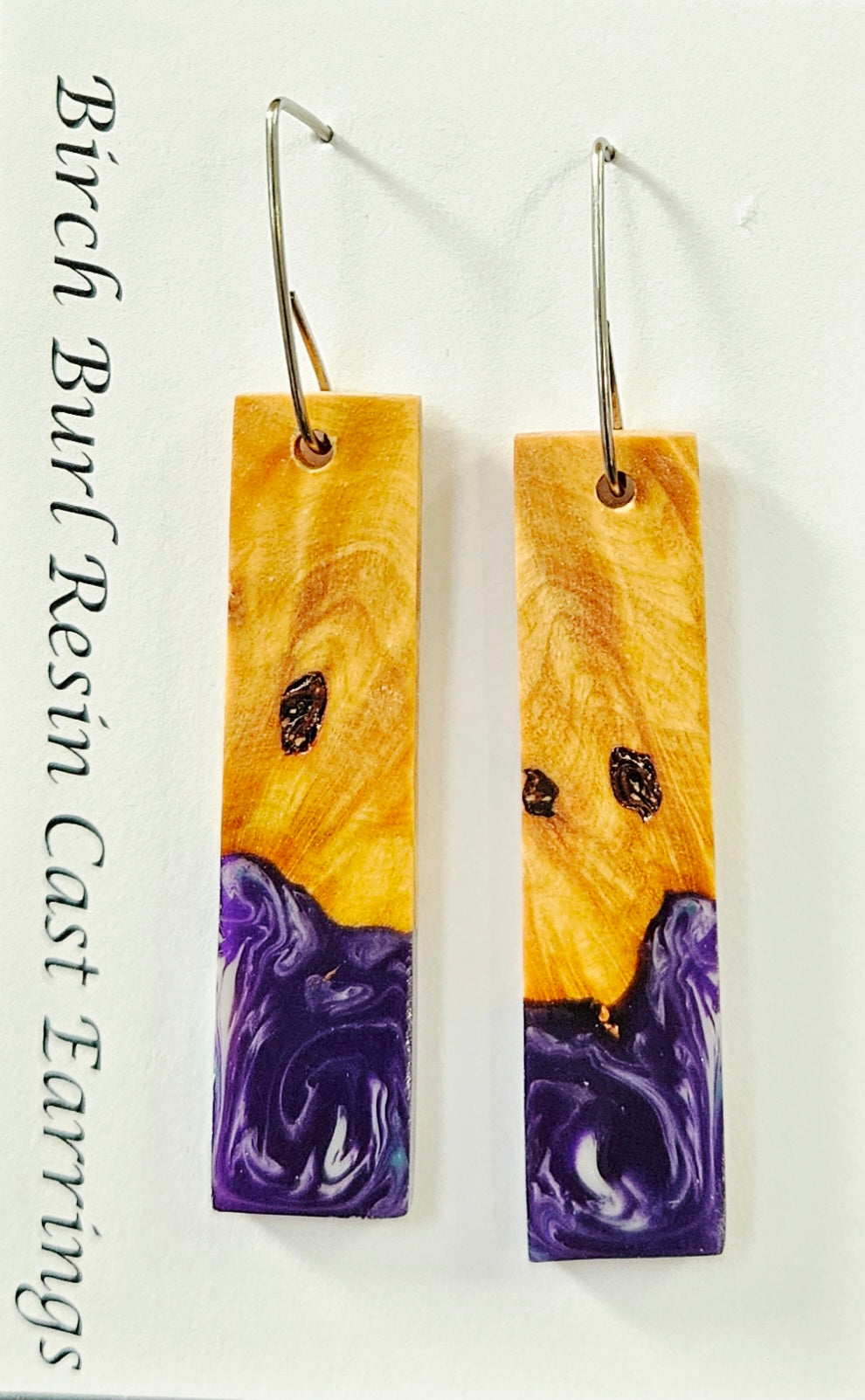 Alaskan Made Birch Burl Resin Cast Earrings