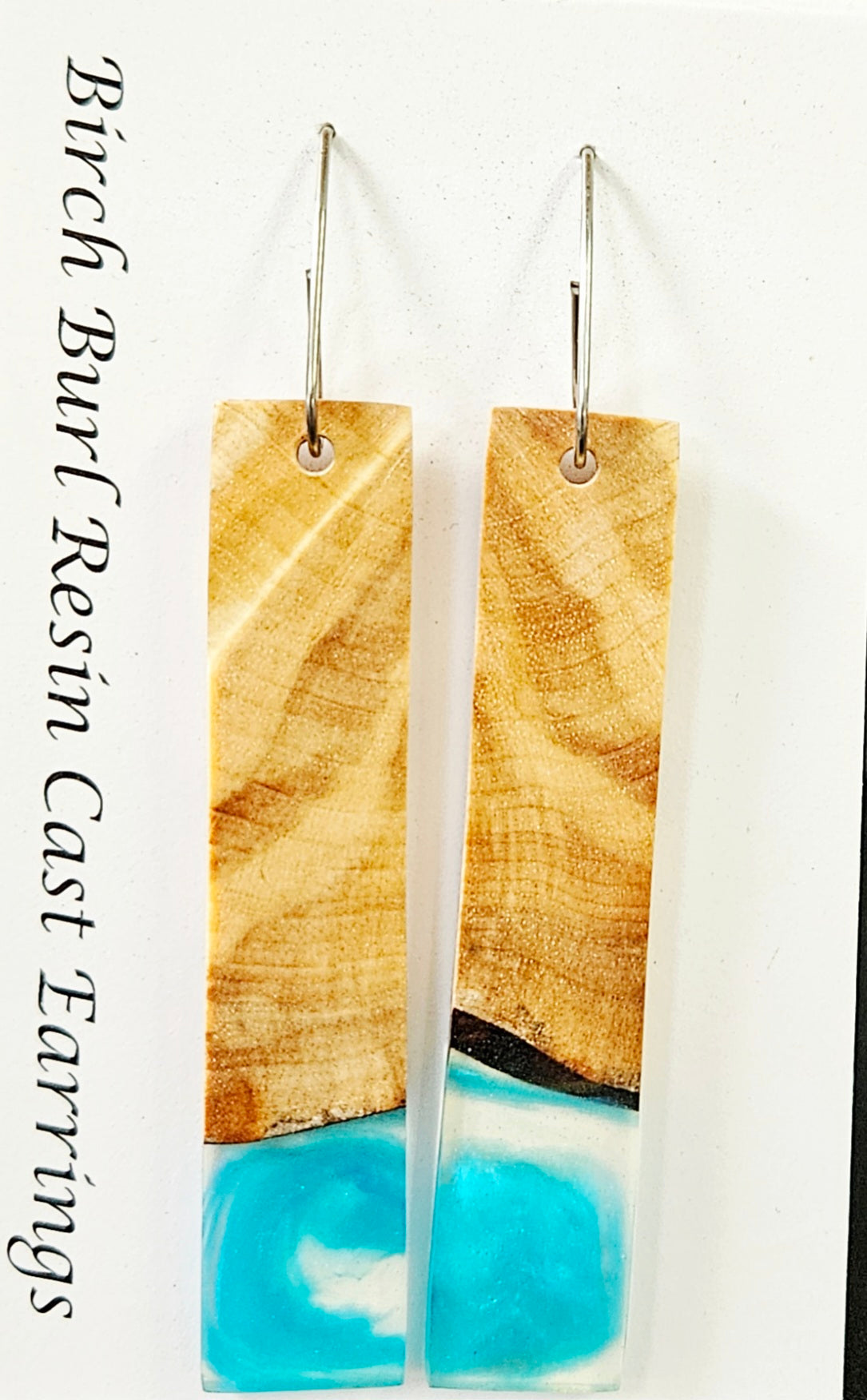 Alaskan Made Birch Burl Resin Cast Earrings