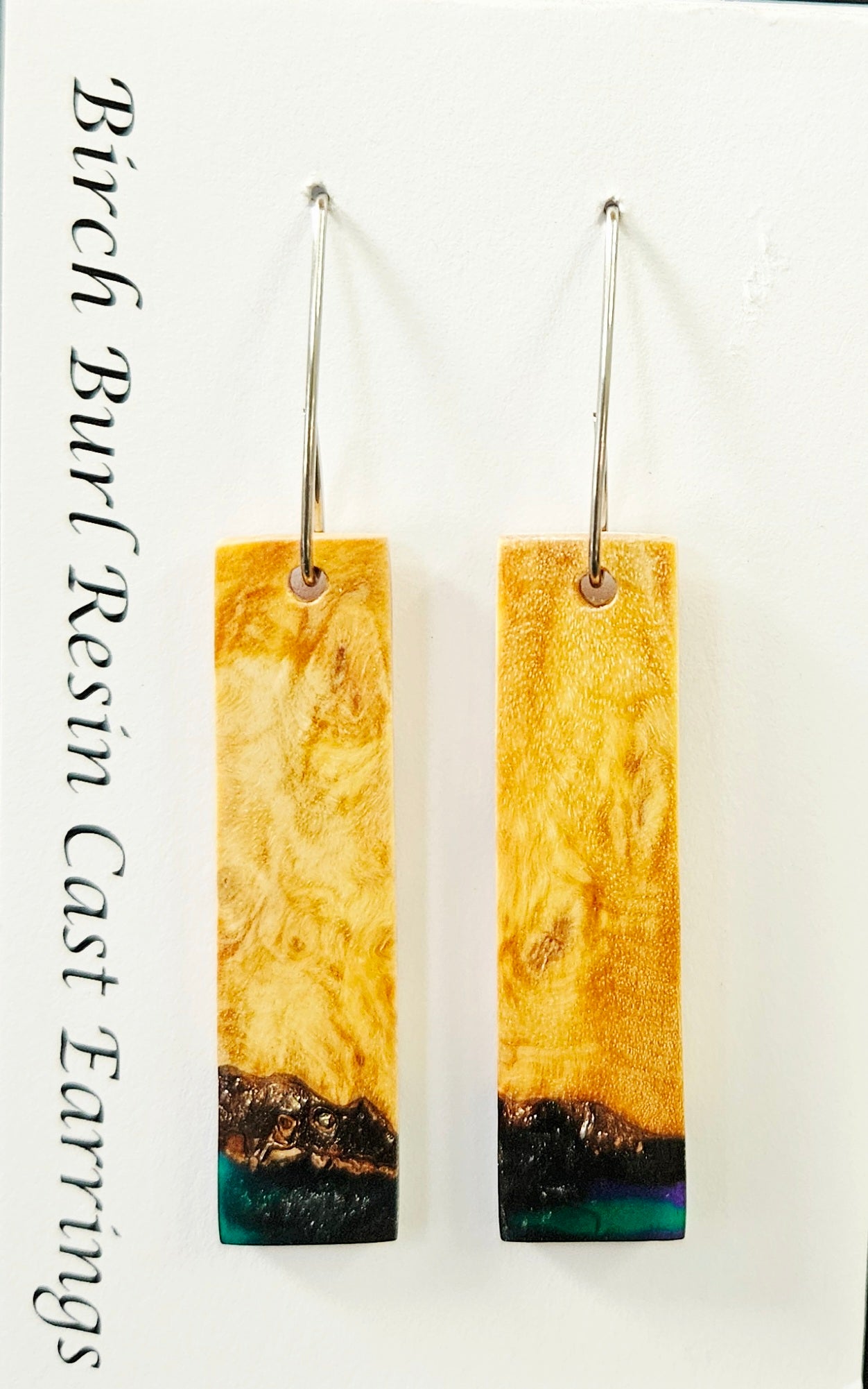 Alaskan Made Birch Burl Resin Cast Earrings