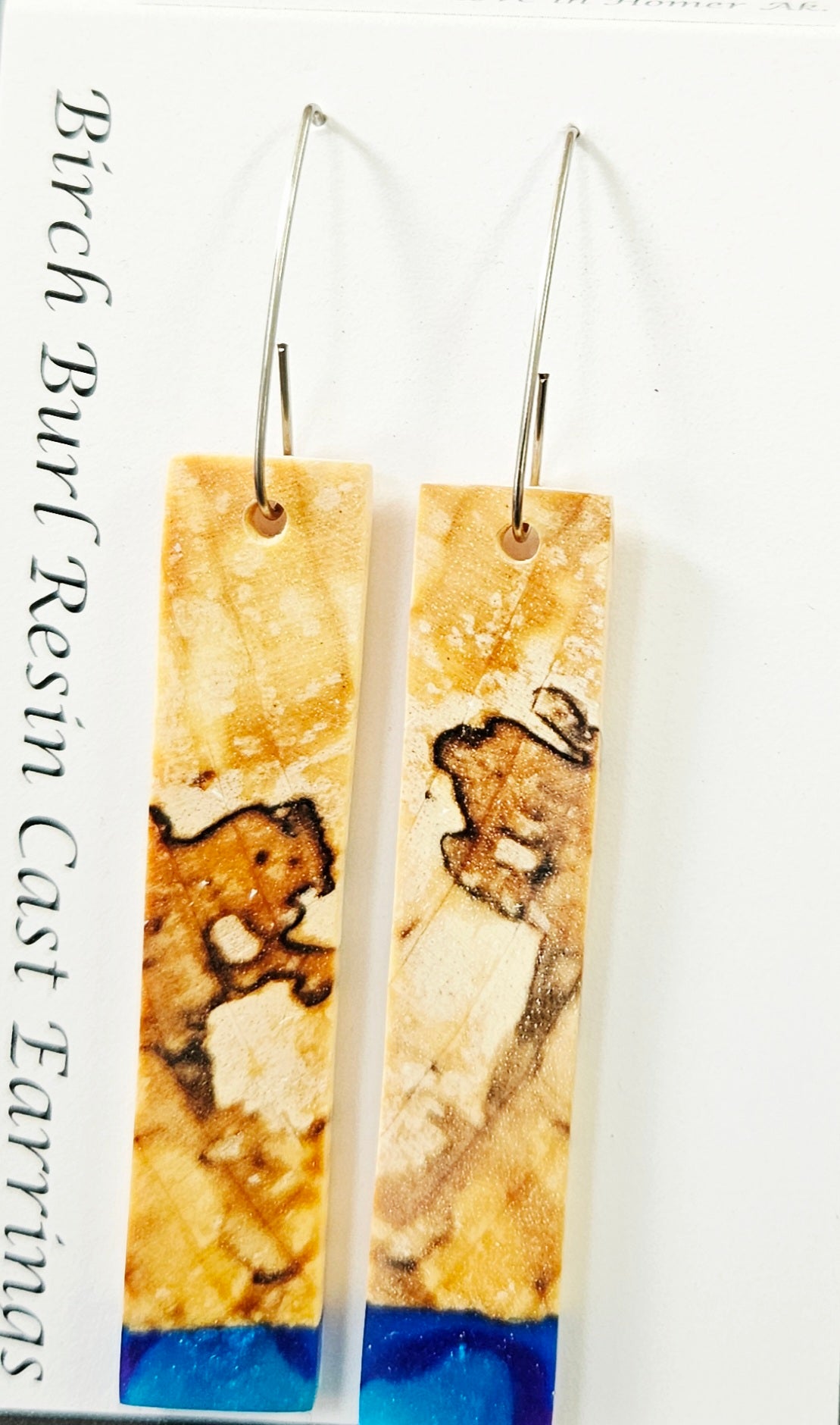 Alaskan Made Birch Burl Resin Cast Earrings
