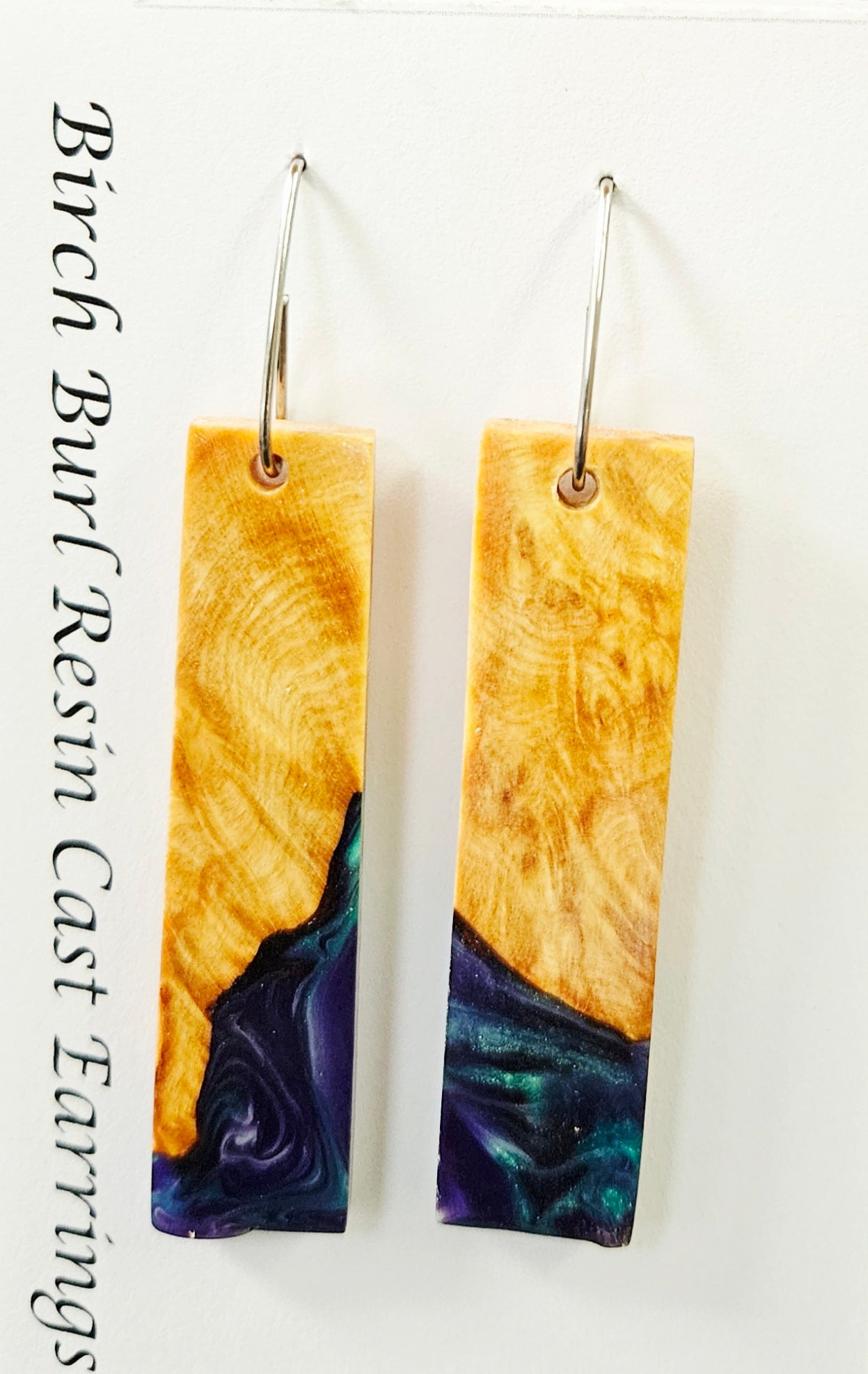 Alaskan Made Birch Burl Resin Cast Earrings
