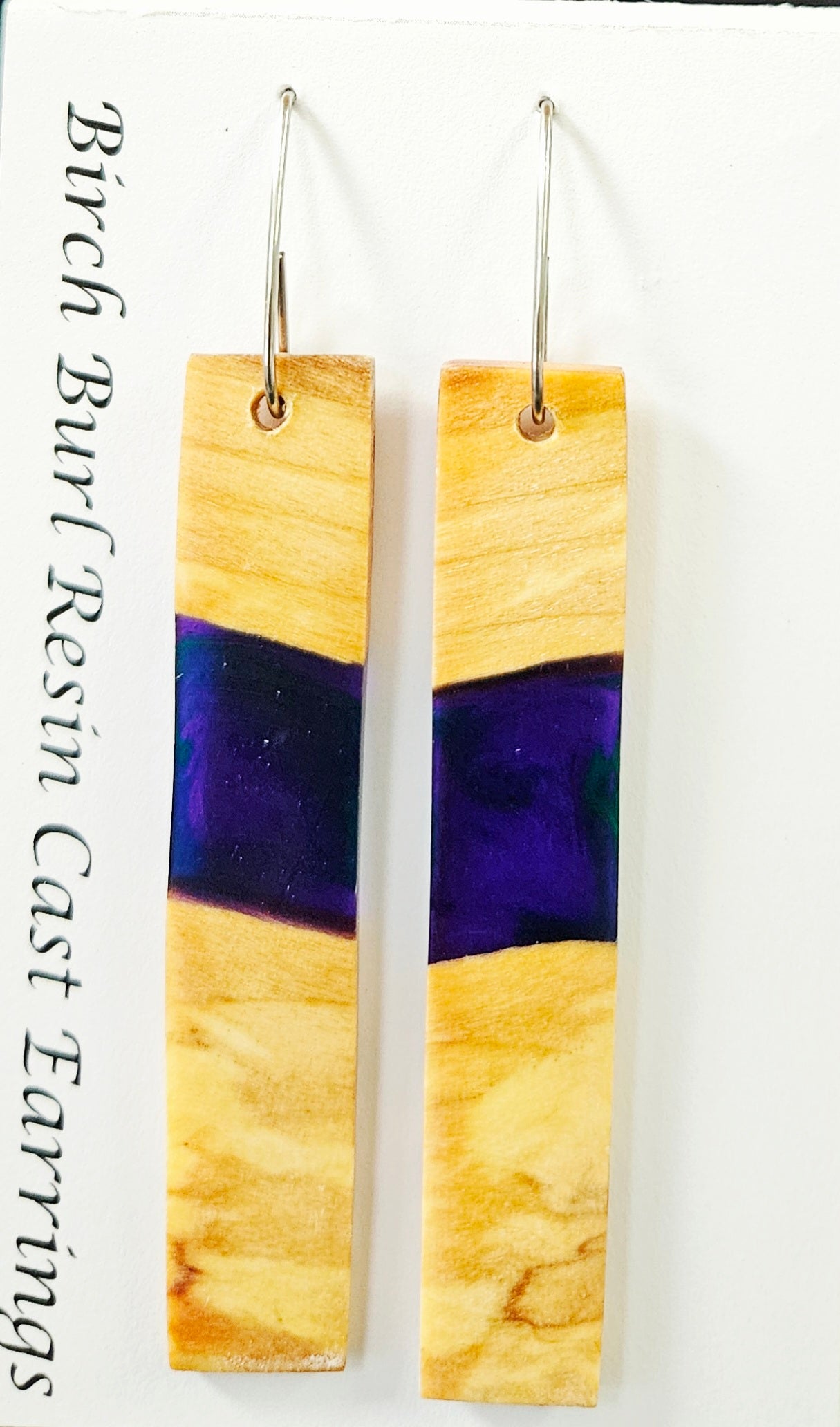 Alaskan Made Birch Burl Resin Cast Earrings