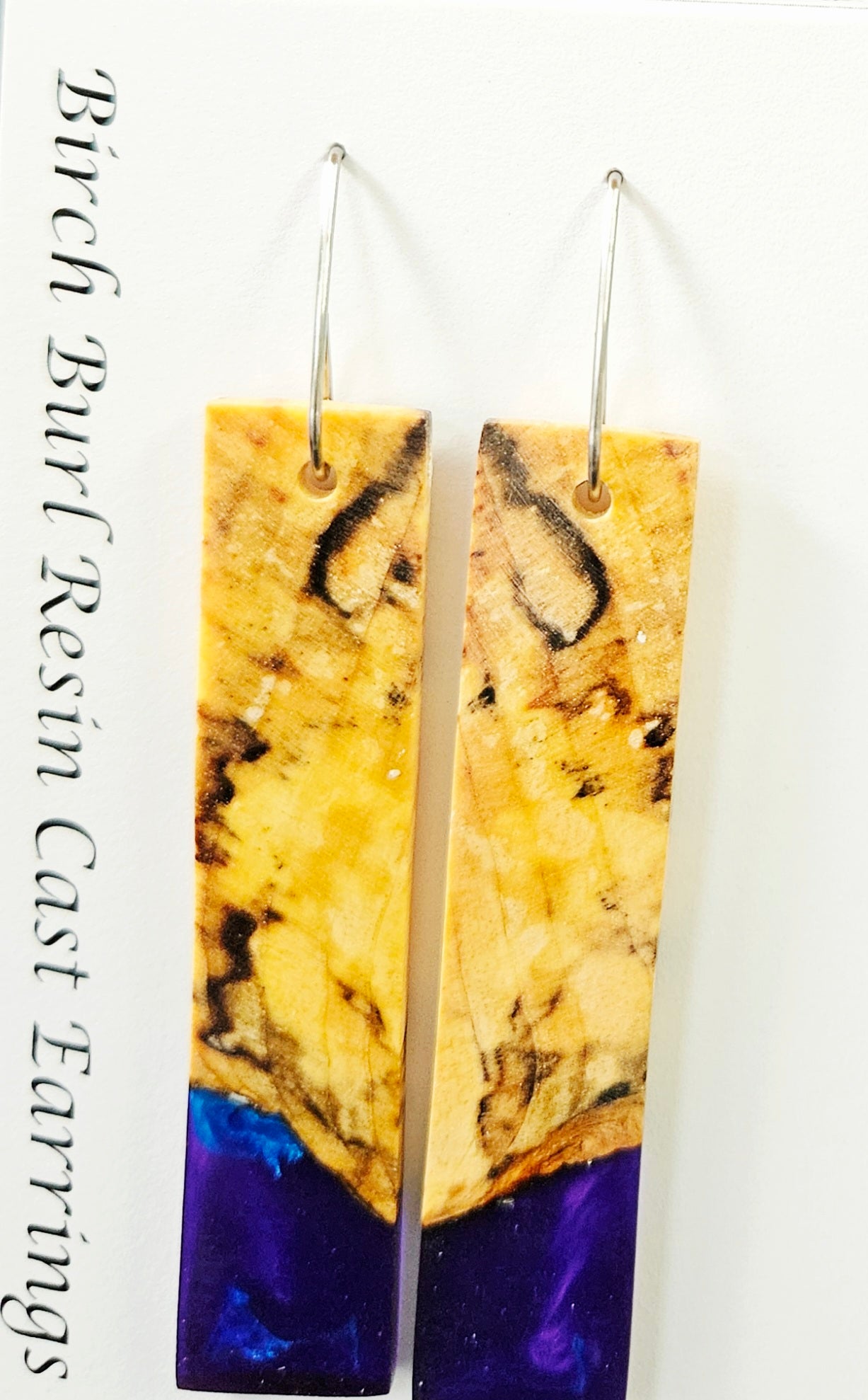 Alaskan Made Birch Burl Resin Cast Earrings