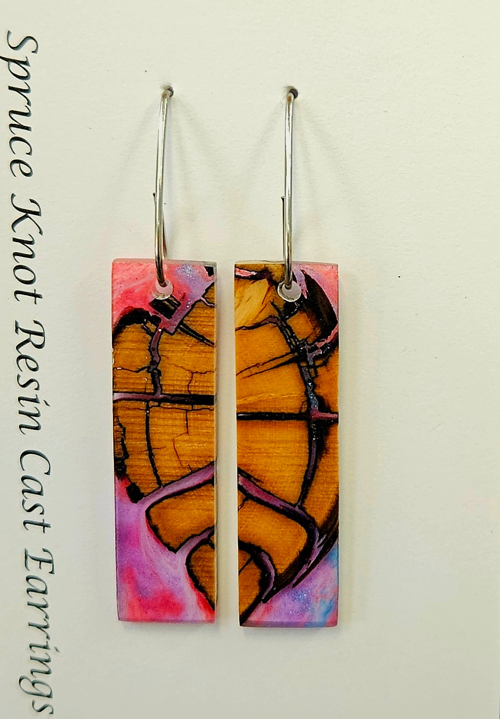 Alaskan Made Spruce Knot Resin Cast Earrings