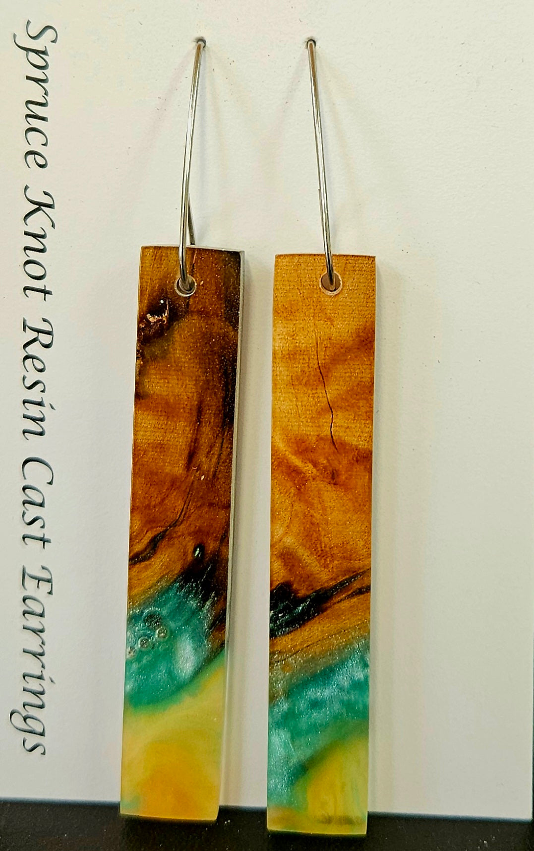 Alaskan Made Spruce Knot Resin Cast Earrings