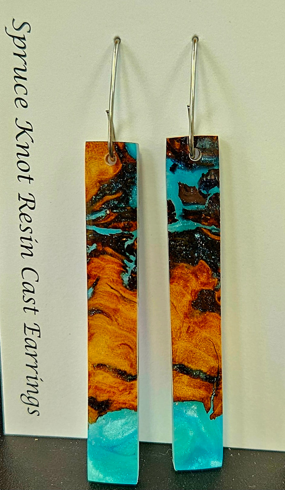 Alaskan Made Spruce Knot Resin Cast Earrings