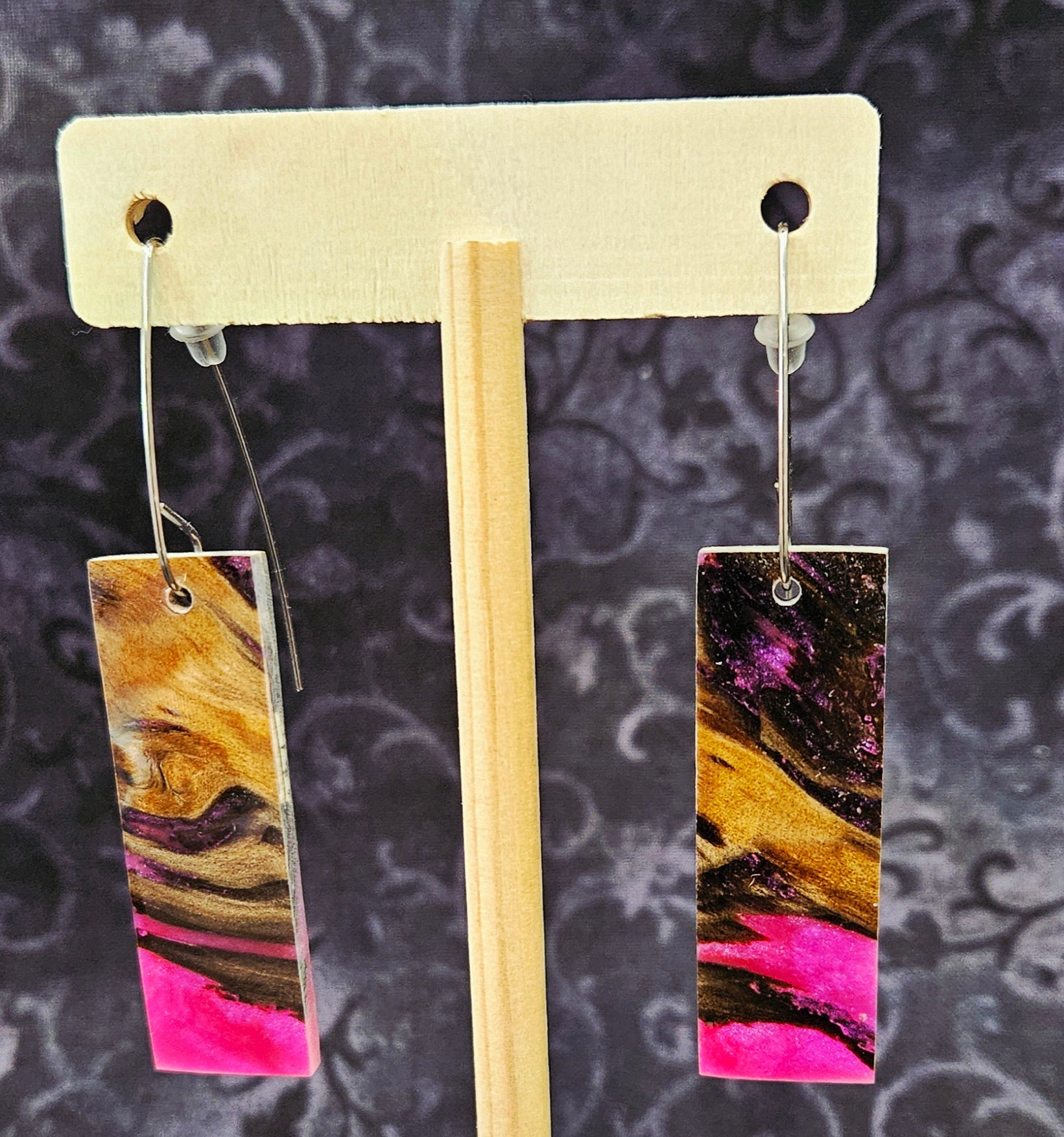 Alaskan Made Spruce Knot Resin Cast Earrings