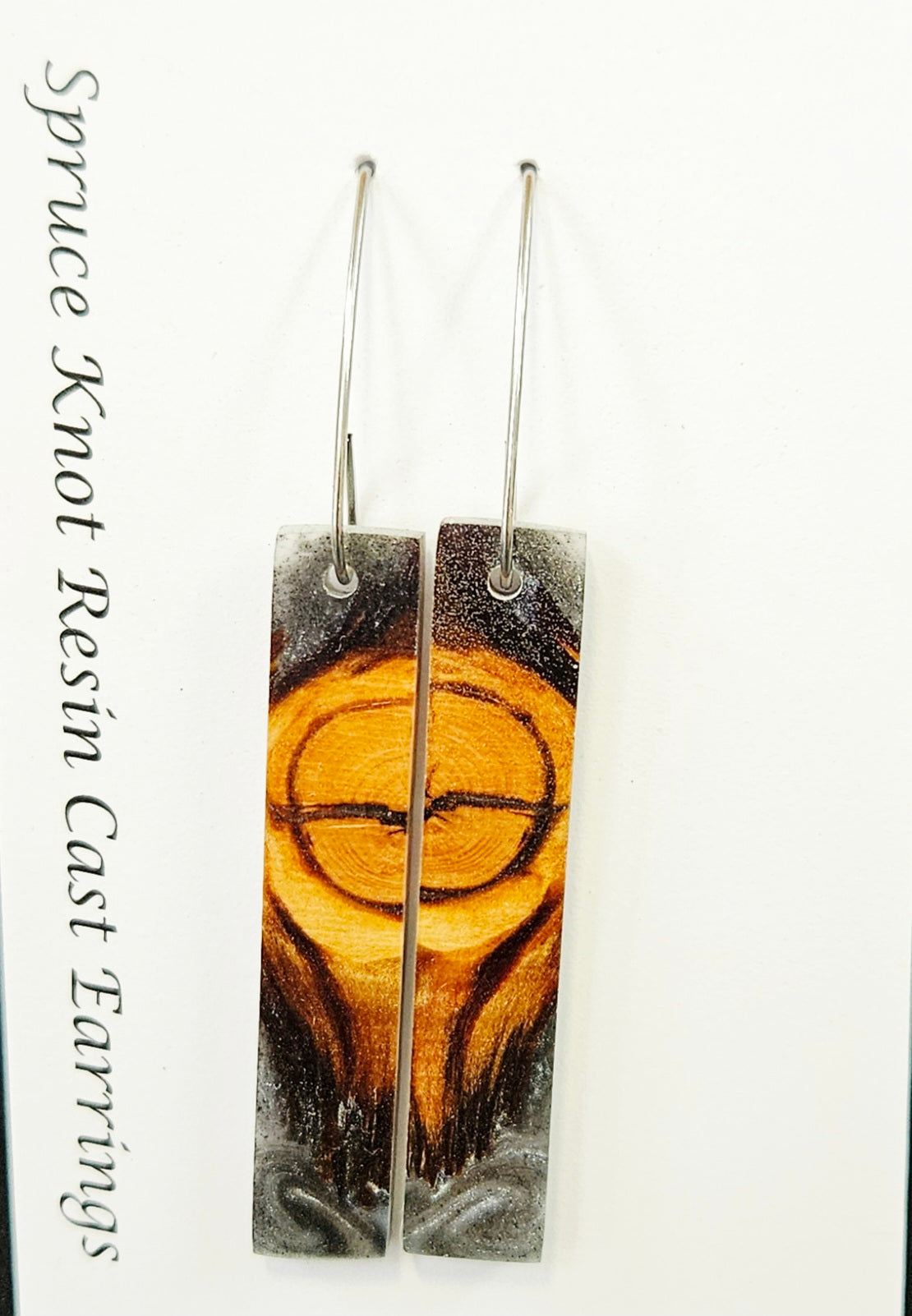 Alaskan Made Spruce Knot Resin Cast Earrings