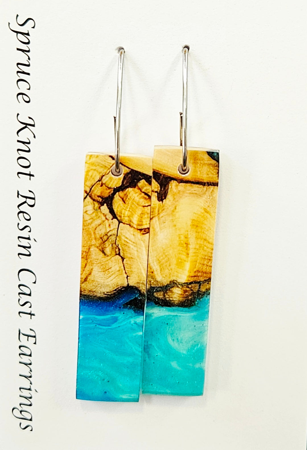 Alaskan Made Spruce Knot Resin Cast Earrings