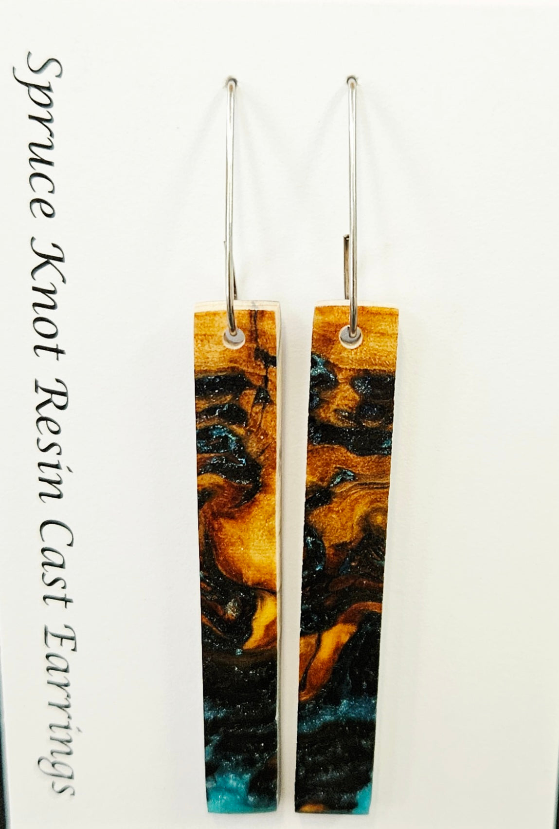 Alaskan Made Spruce Knot Resin Cast Earrings