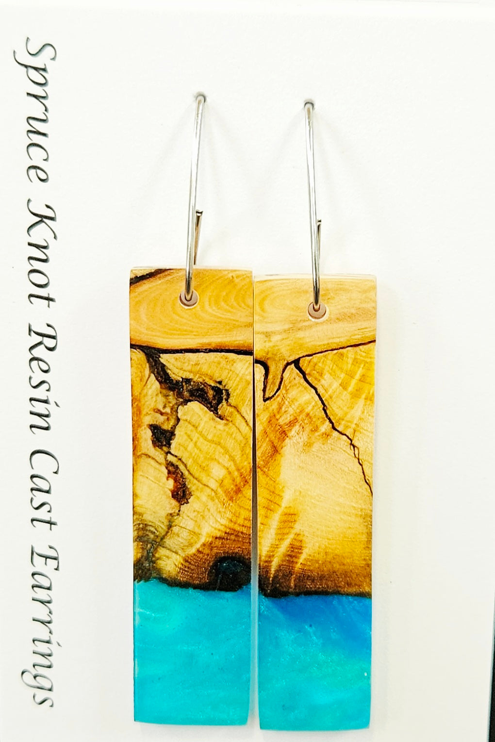 Alaskan Made Spruce Knot Resin Cast Earrings