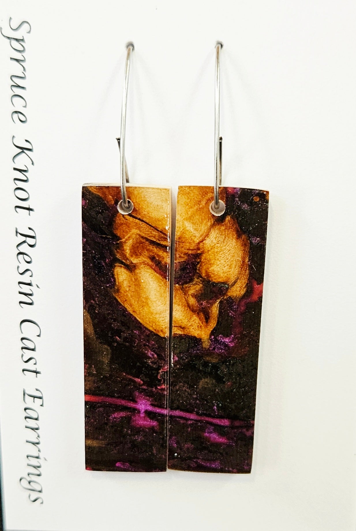 Alaskan Made Spruce Knot Resin Cast Earrings