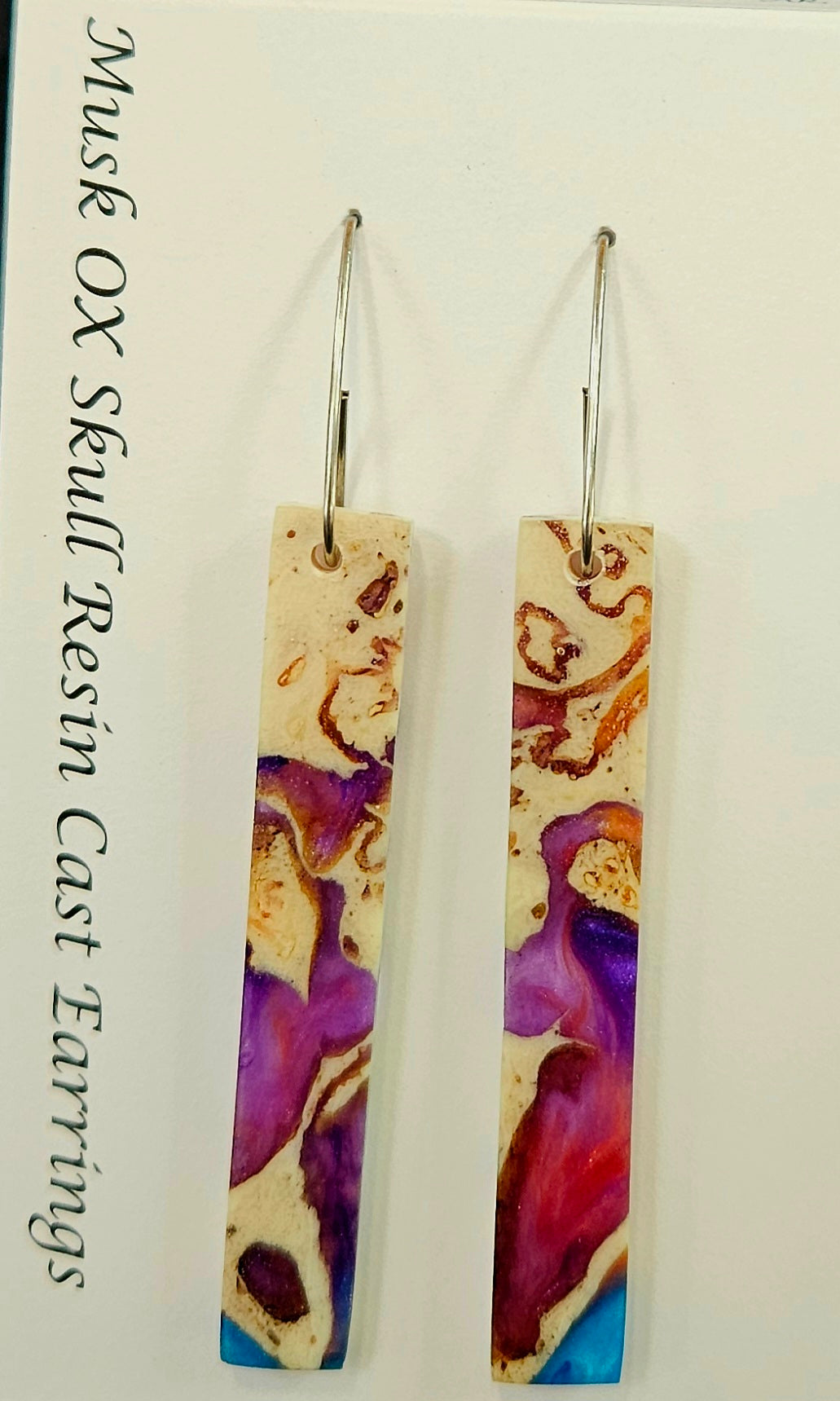 Alaskan Made Musk Ox Horn Resin Cast Earrings