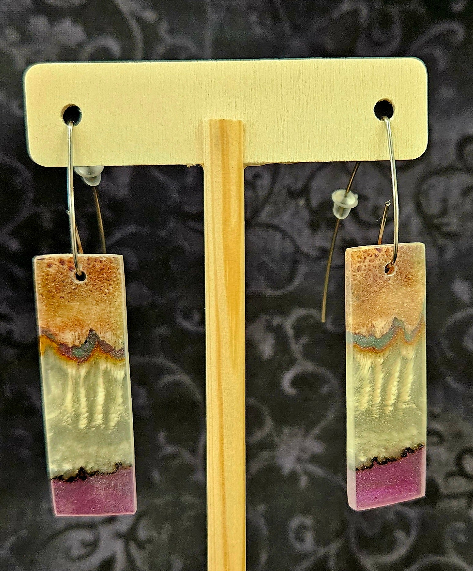 Alaskan Made Musk Ox Horn Resin Cast Earrings