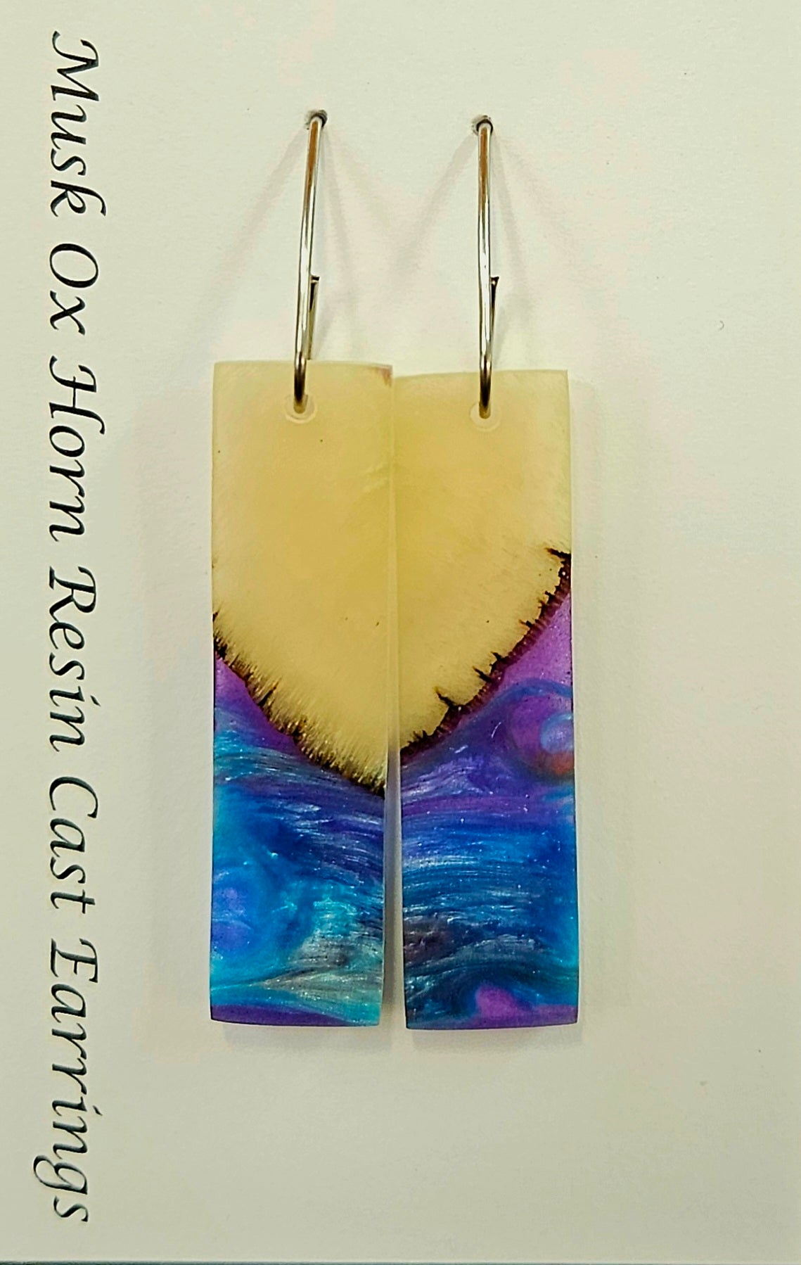 Alaskan Made Musk Ox Horn Resin Cast Earrings