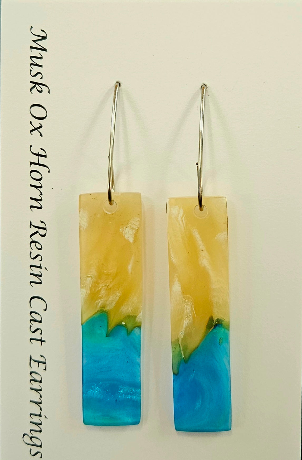 Alaskan Made Musk Ox Horn Resin Cast Earrings