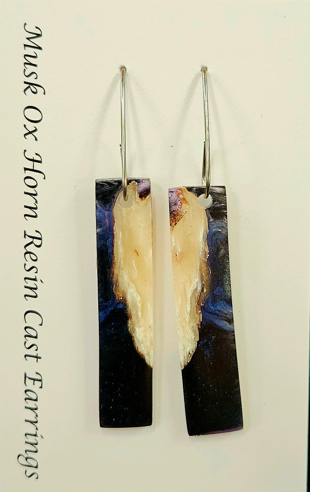 Alaskan Made Musk Ox Horn Resin Cast Earrings