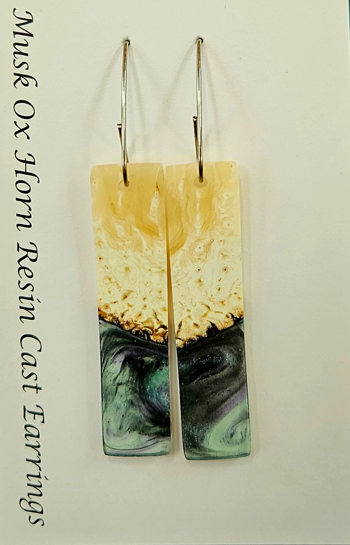 Alaskan Made Musk Ox Horn Resin Cast Earrings