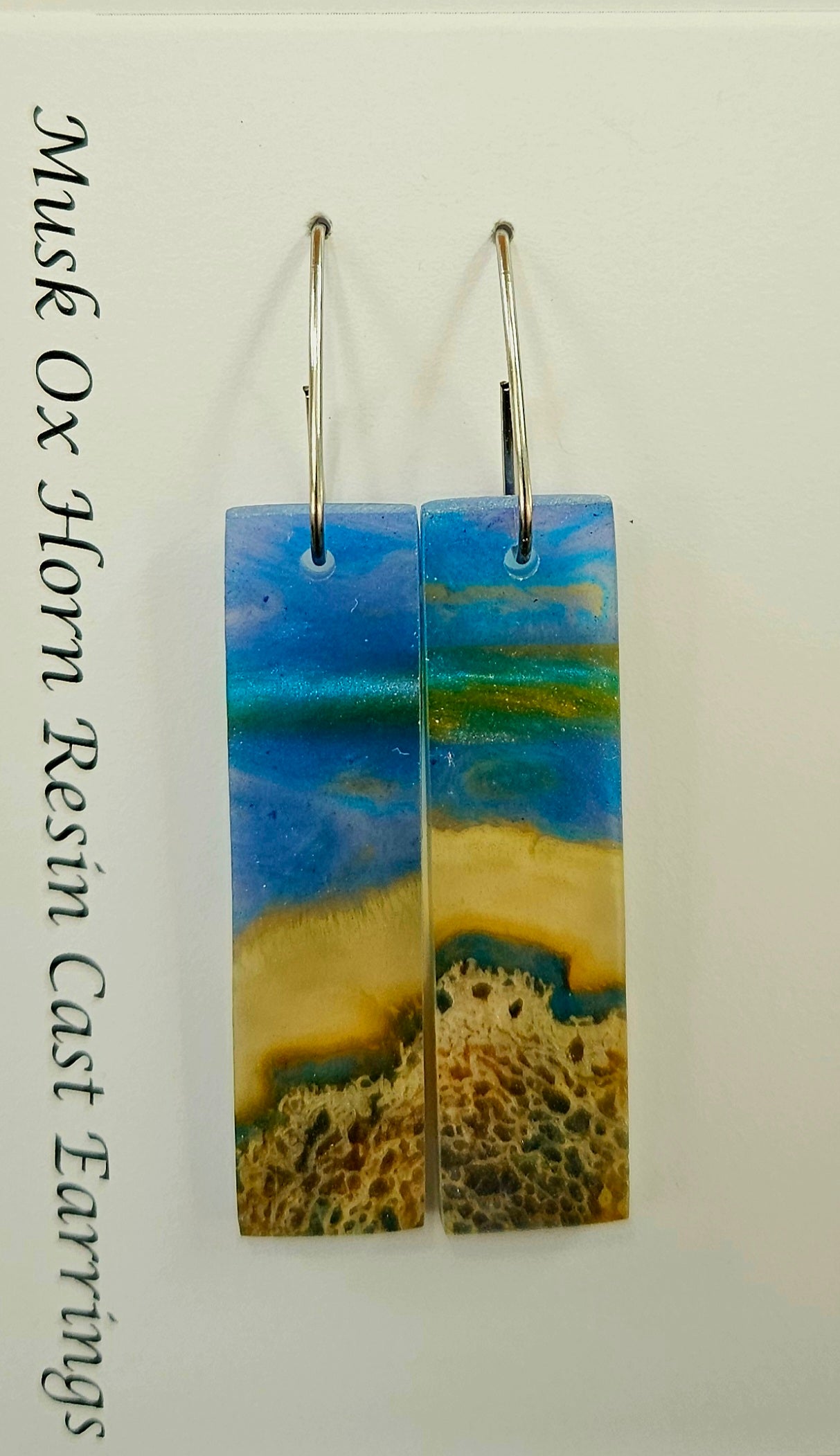 Alaskan Made Musk Ox Horn Resin Cast Earrings