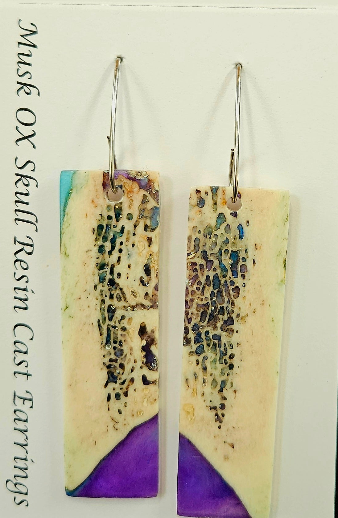 Alaskan Made Musk Ox Horn Resin Cast Earrings