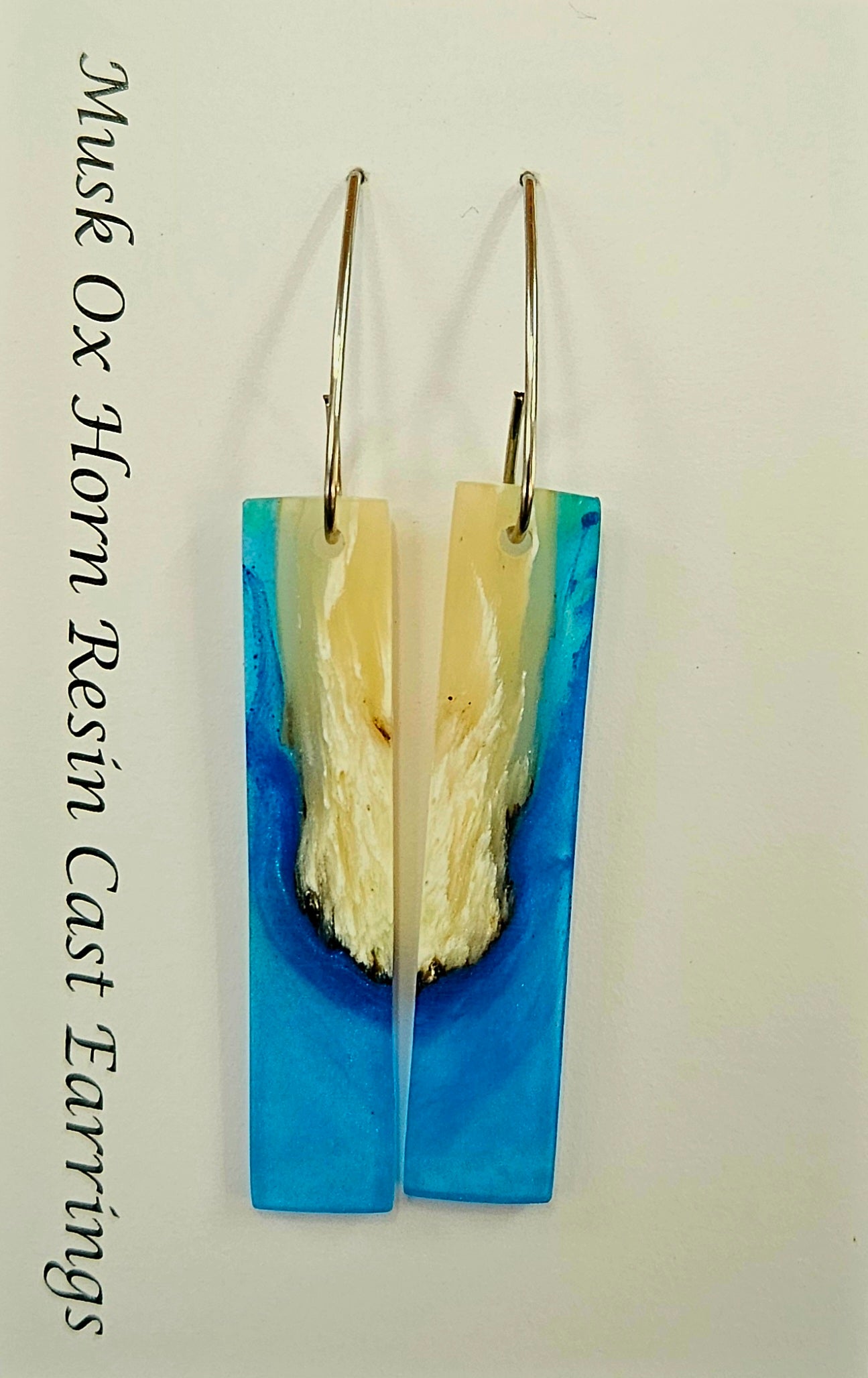 Alaskan Made Musk Ox Horn Resin Cast Earrings
