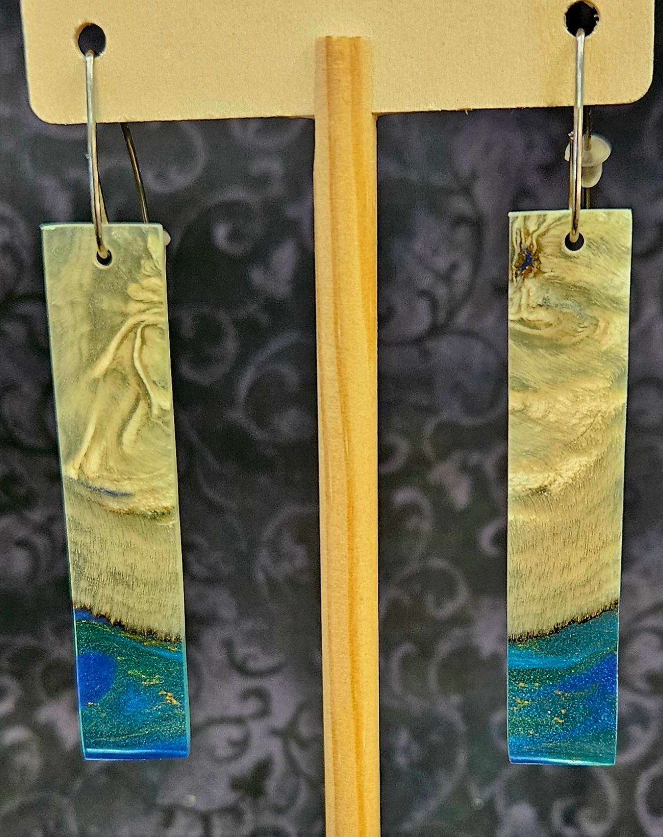 Alaskan Made Musk Ox Horn Resin Cast Earrings